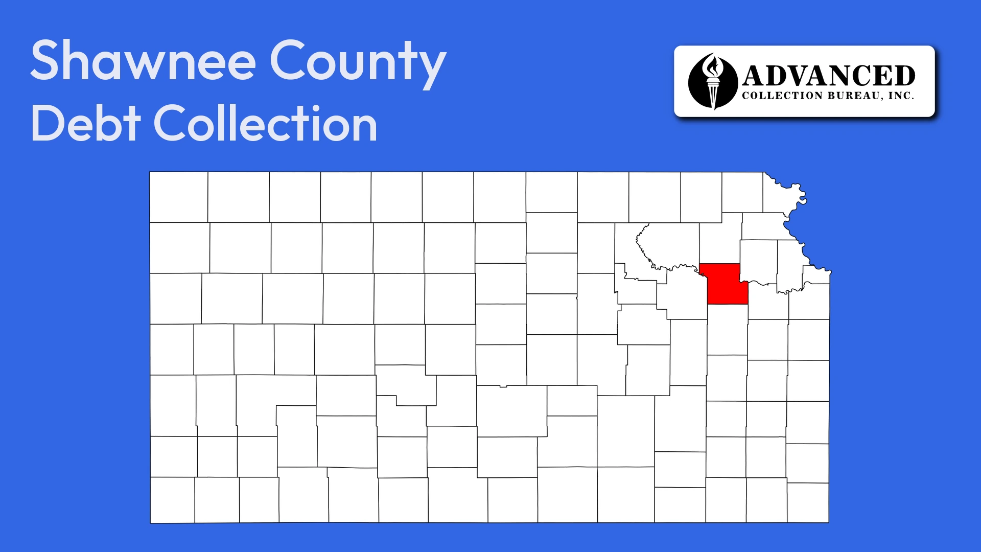 Map of Kansas highlighting Shawnee County