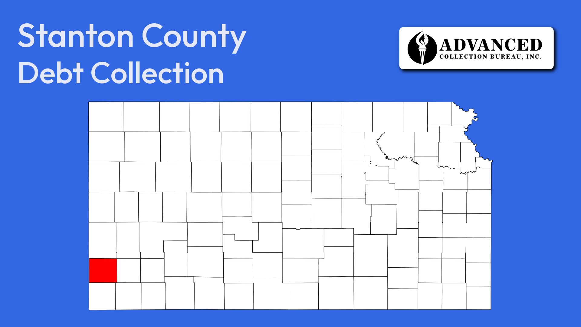 Map of Kansas highlighting Stanton County