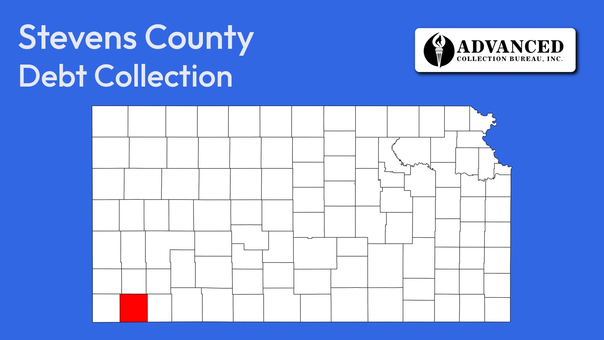 Map of Kansas highlighting Stevens County