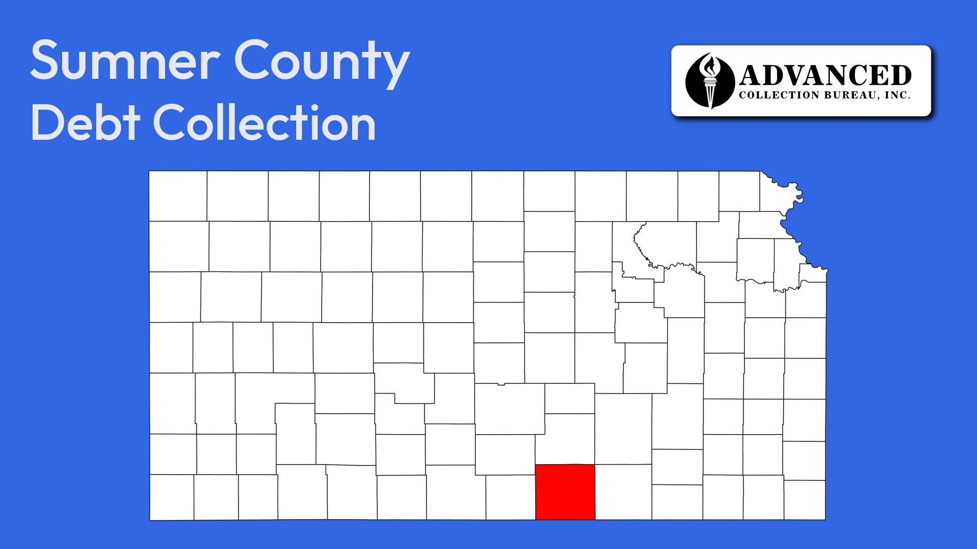 Map of Kansas highlighting Sumner County