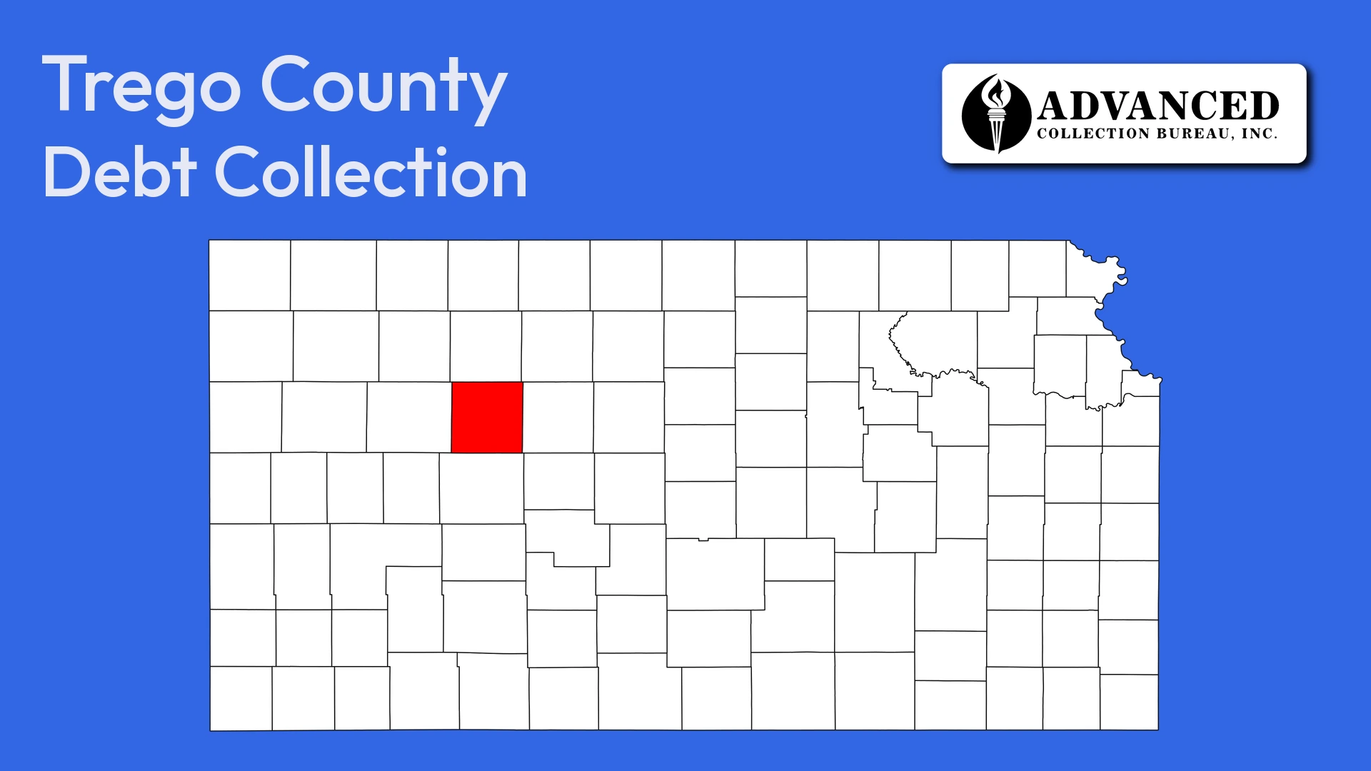 Map of Kansas highlighting Trego County