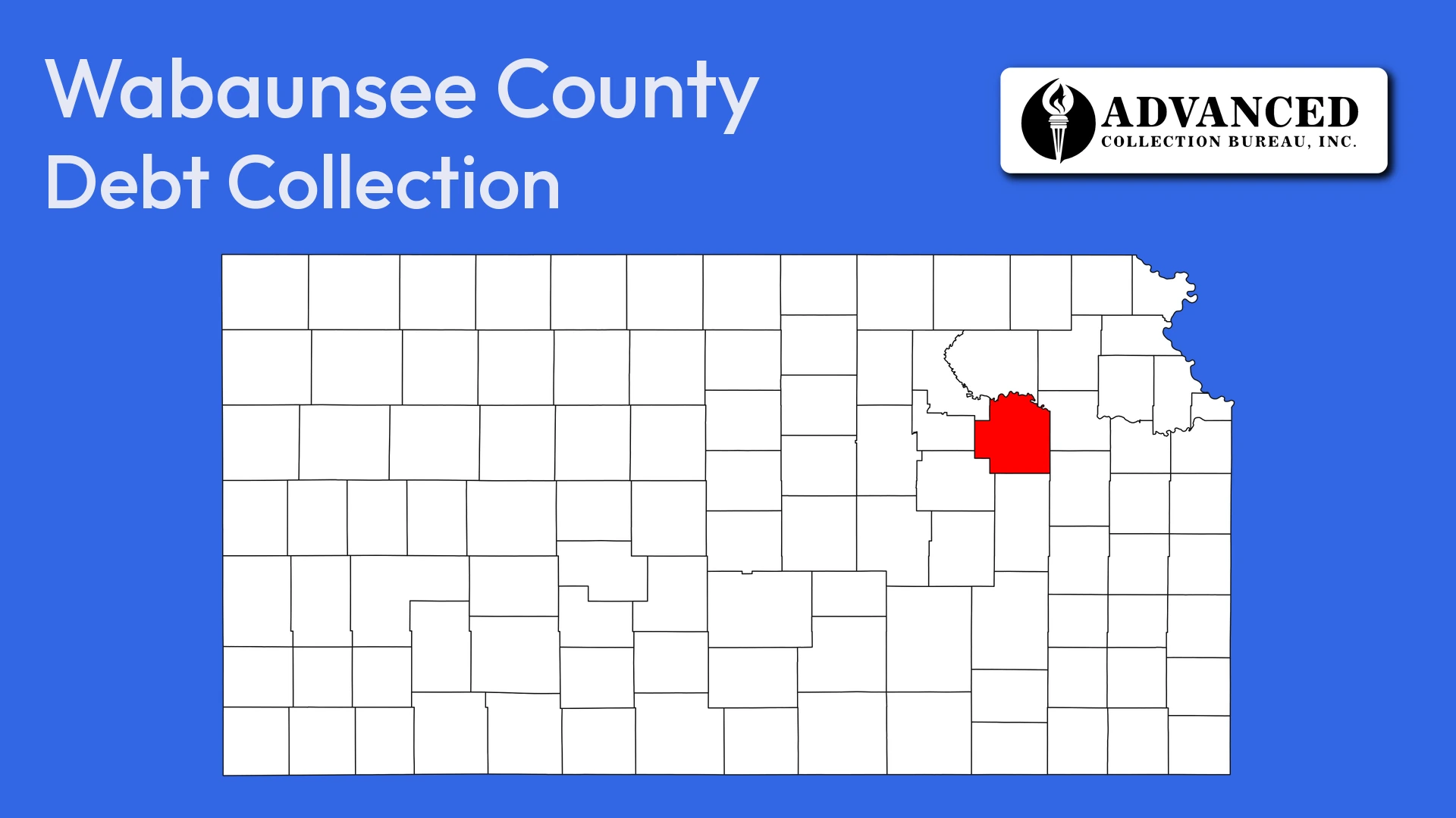 Map of Kansas highlighting Wabaunsee County