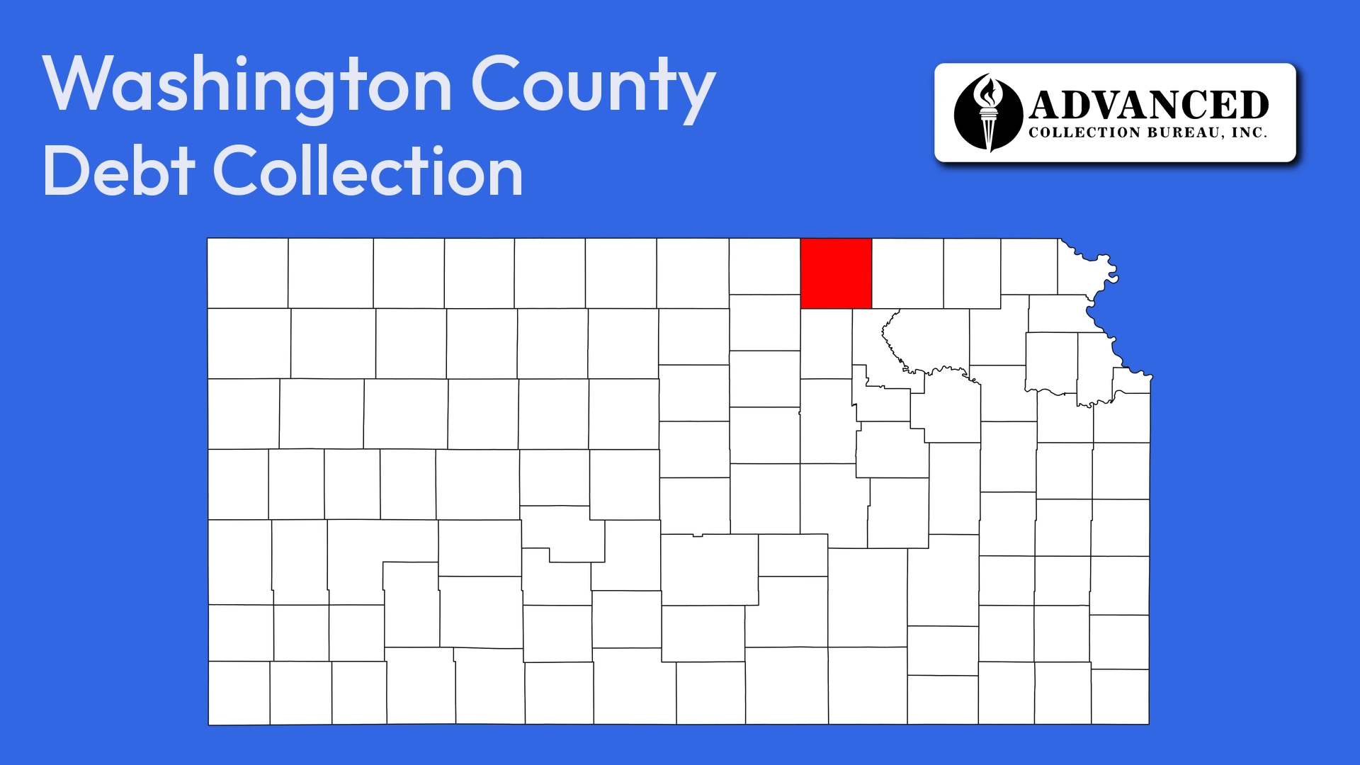 Map of Kansas highlighting Washington County