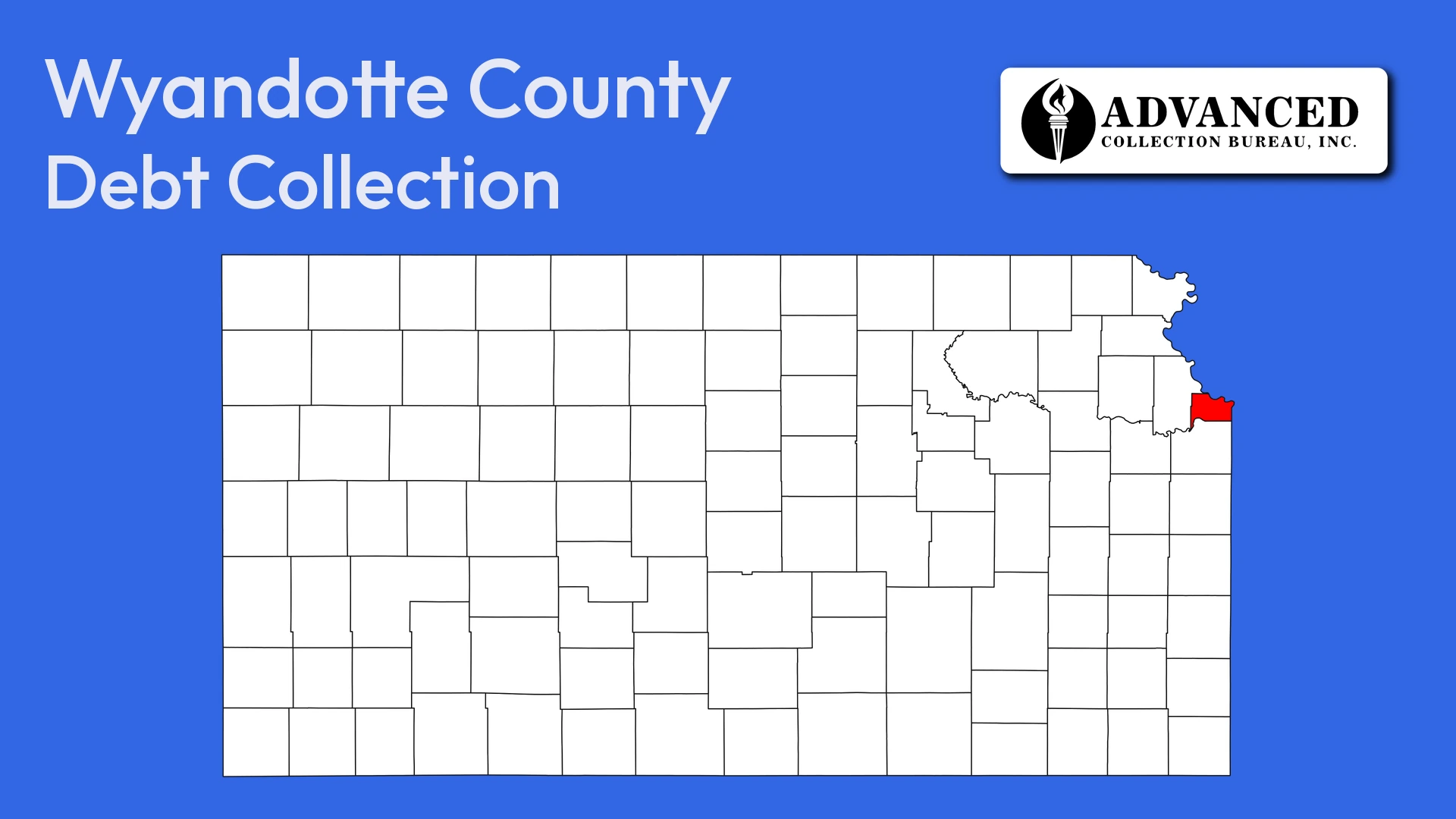 Map of Kansas highlighting Wyandotte County