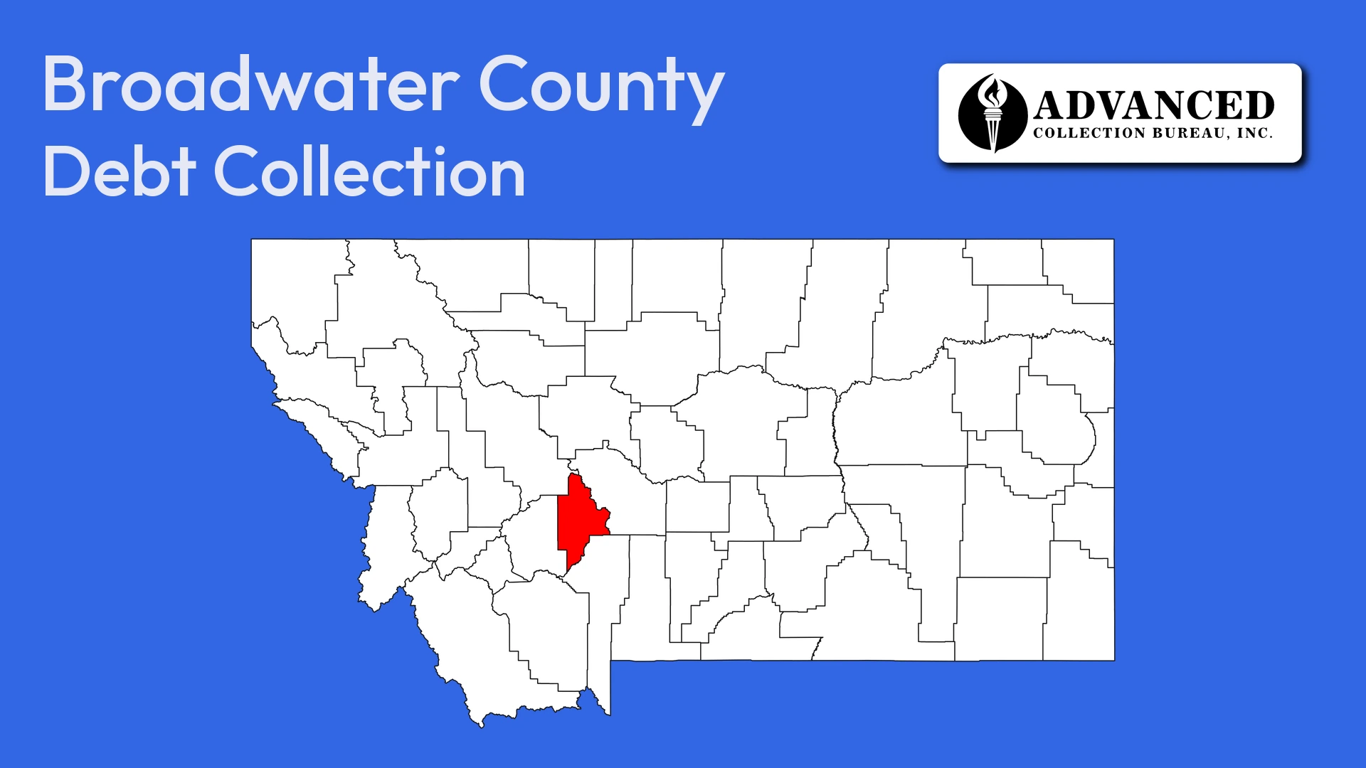 Map of Montana highlighting Broadwater County