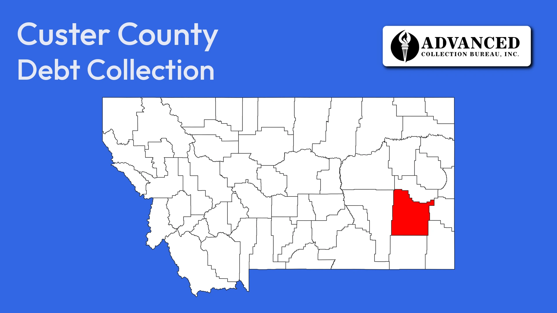 Map of Montana highlighting Custer County