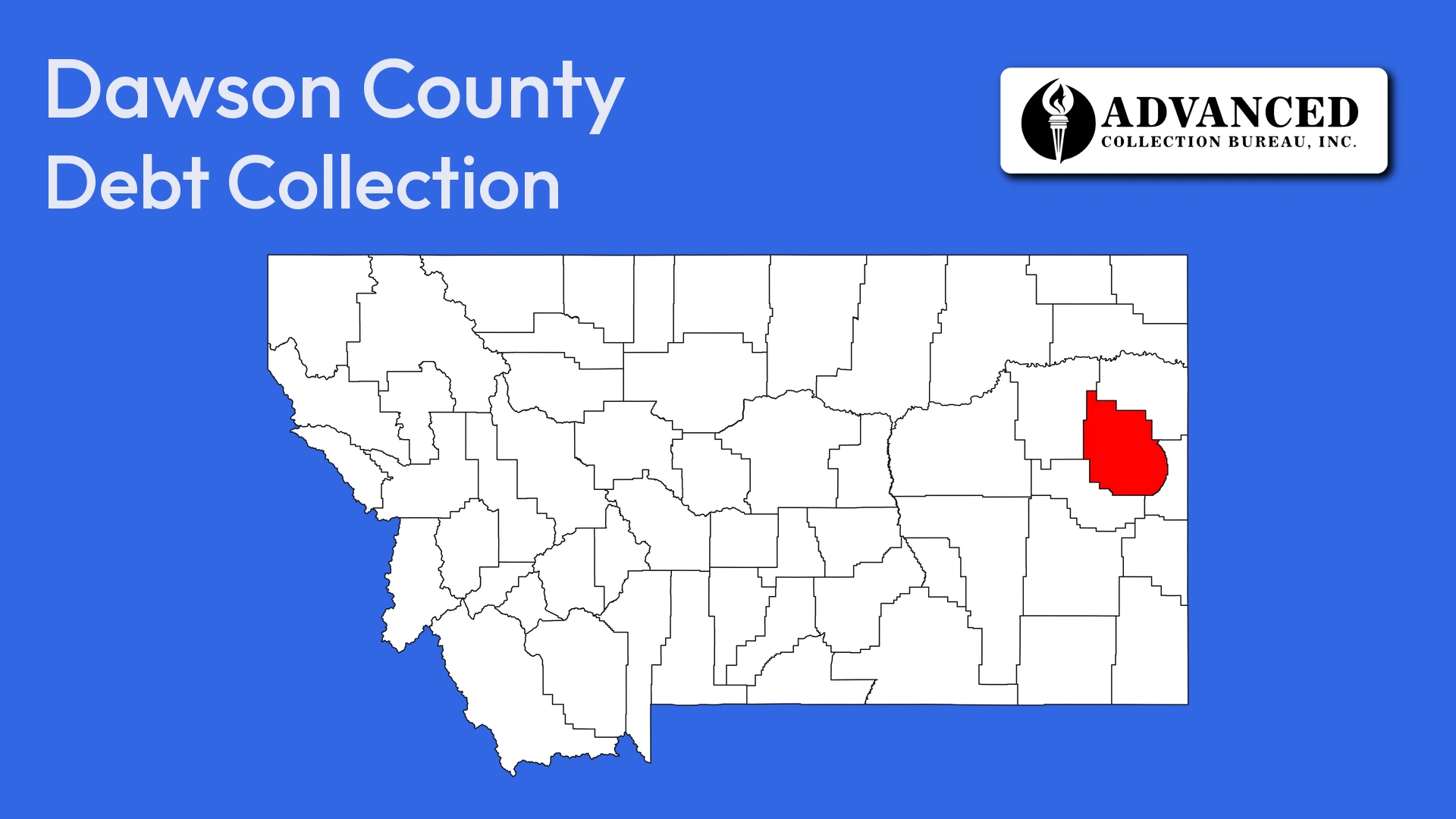 Map of Montana highlighting Dawson County
