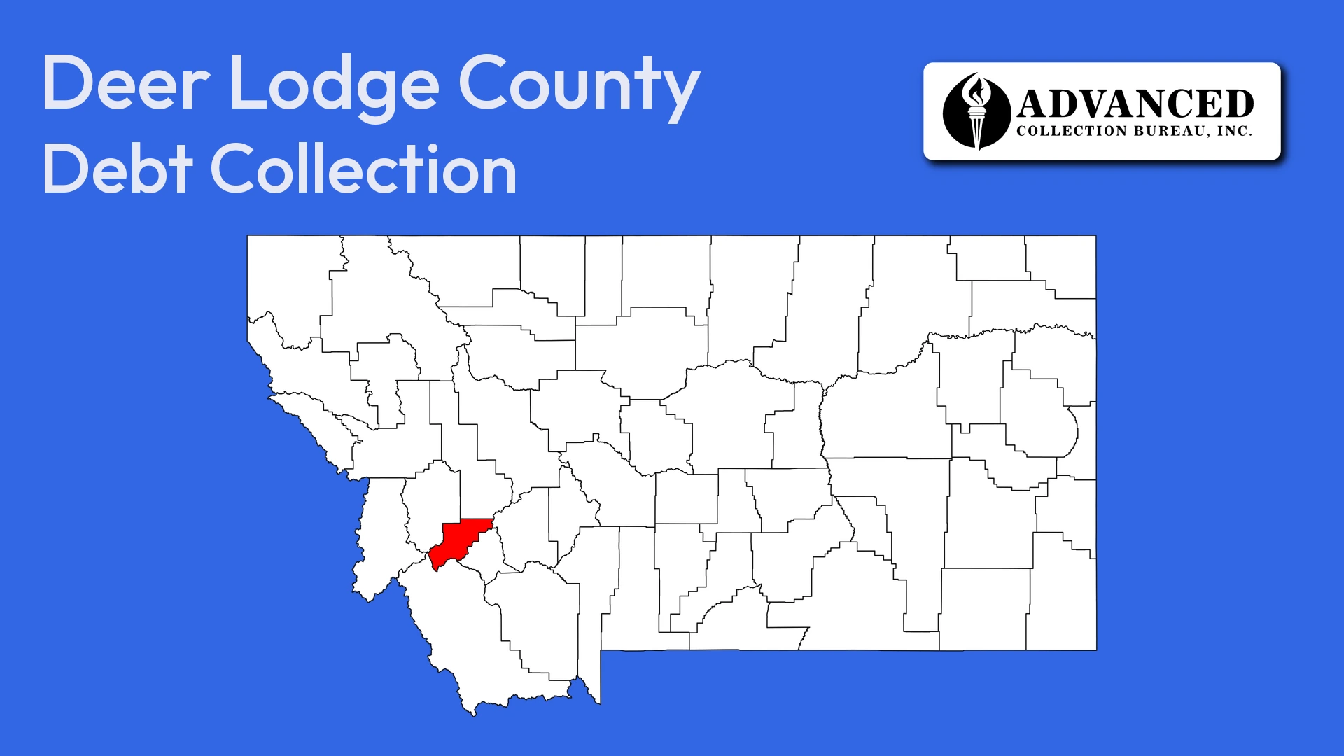 Map of Montana highlighting Deer Lodge County