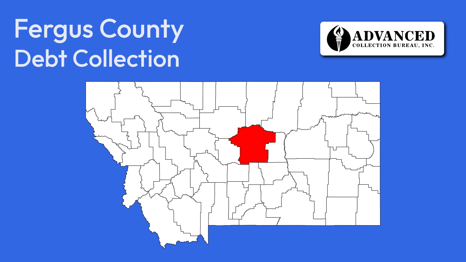 Map of Montana highlighting Fergus County