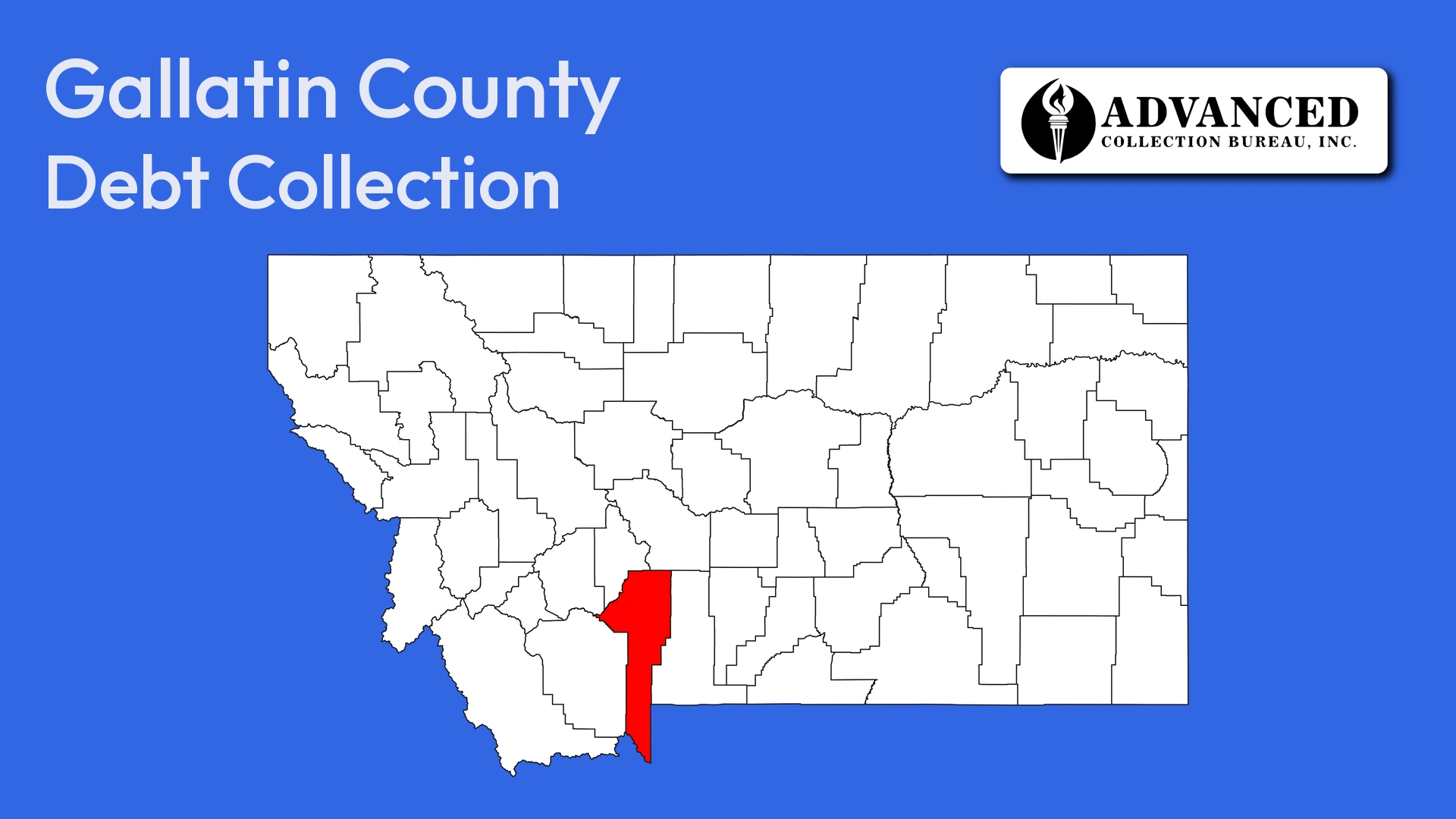 Map of Montana highlighting Gallatin County