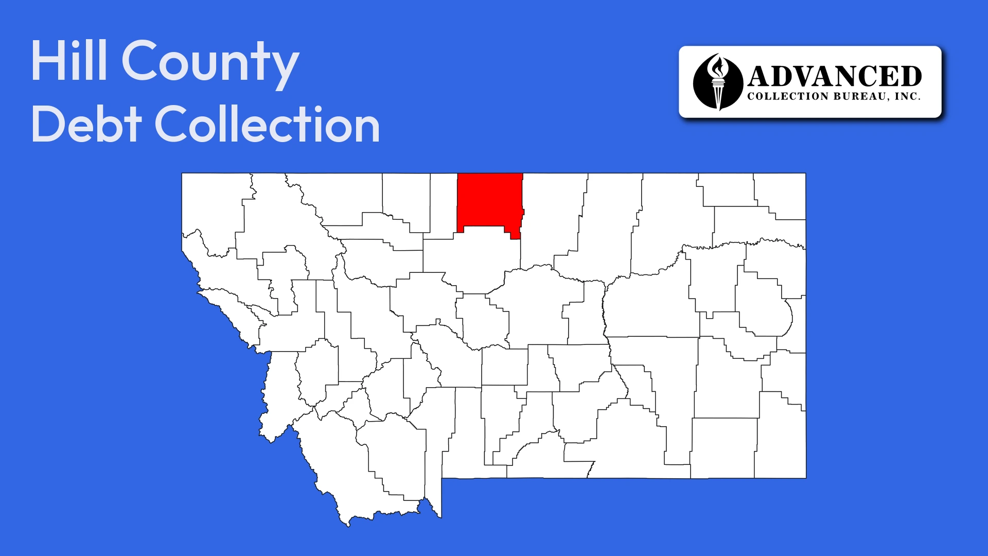 Map of Montana highlighting Hill County