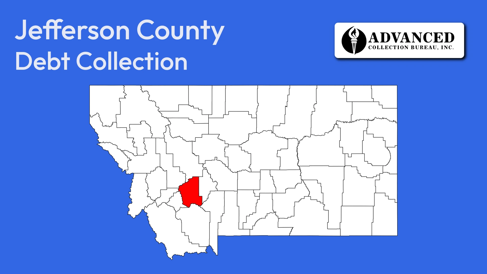 Map of Montana highlighting Jefferson County
