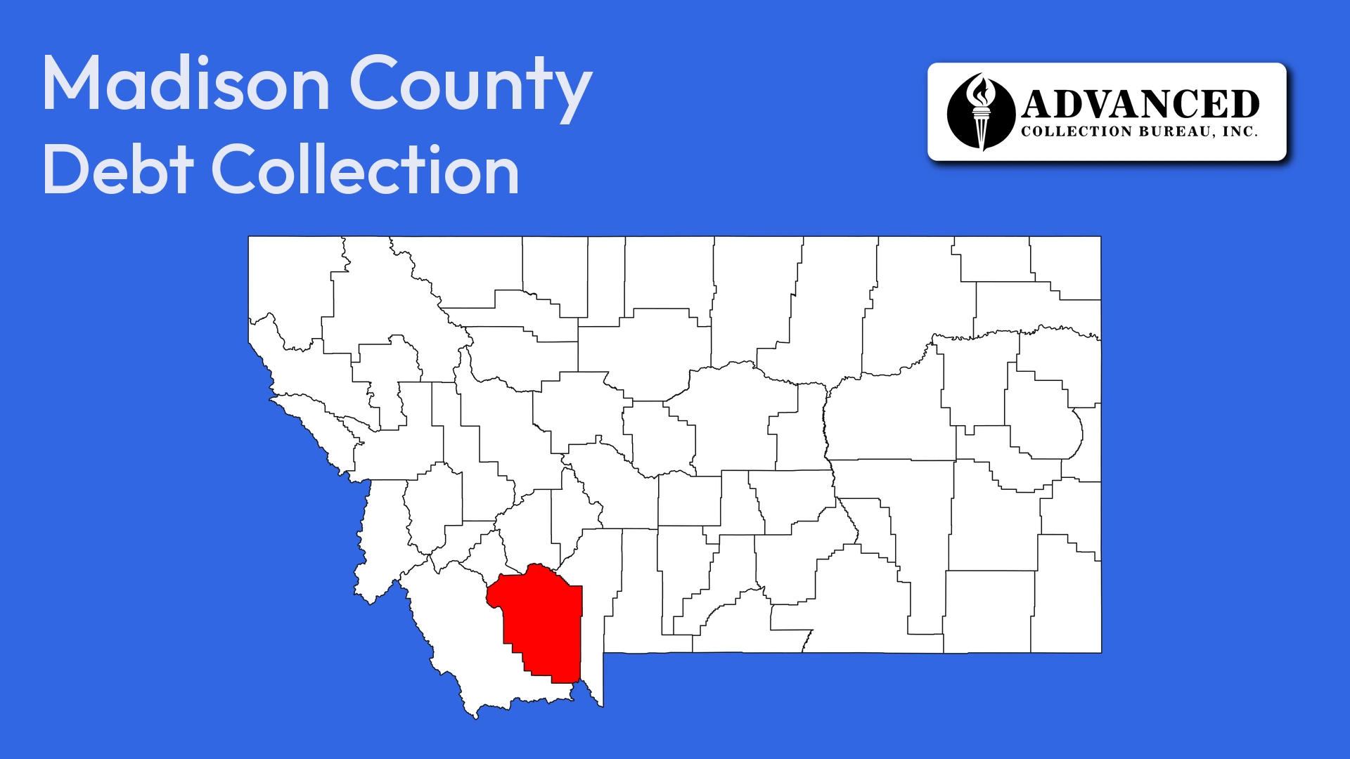 Map of Montana highlighting Madison County