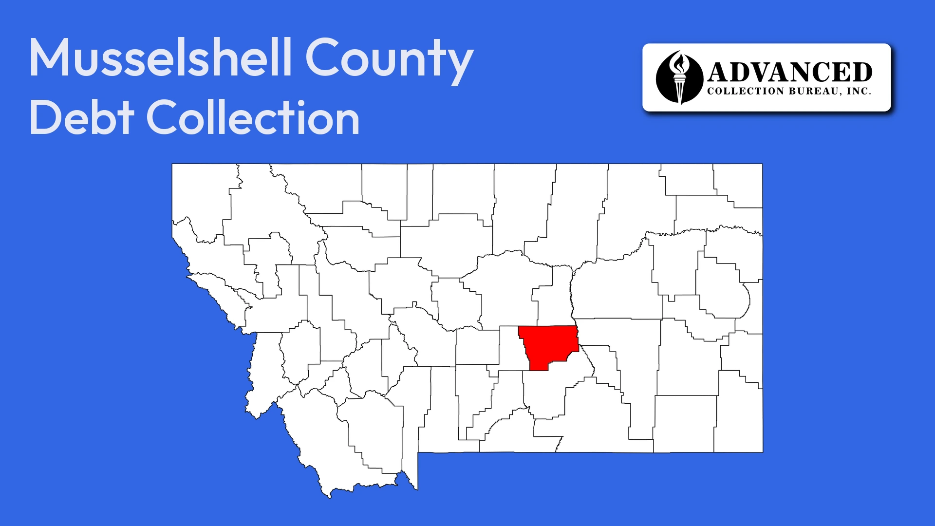 Map of Montana highlighting Musselshell County