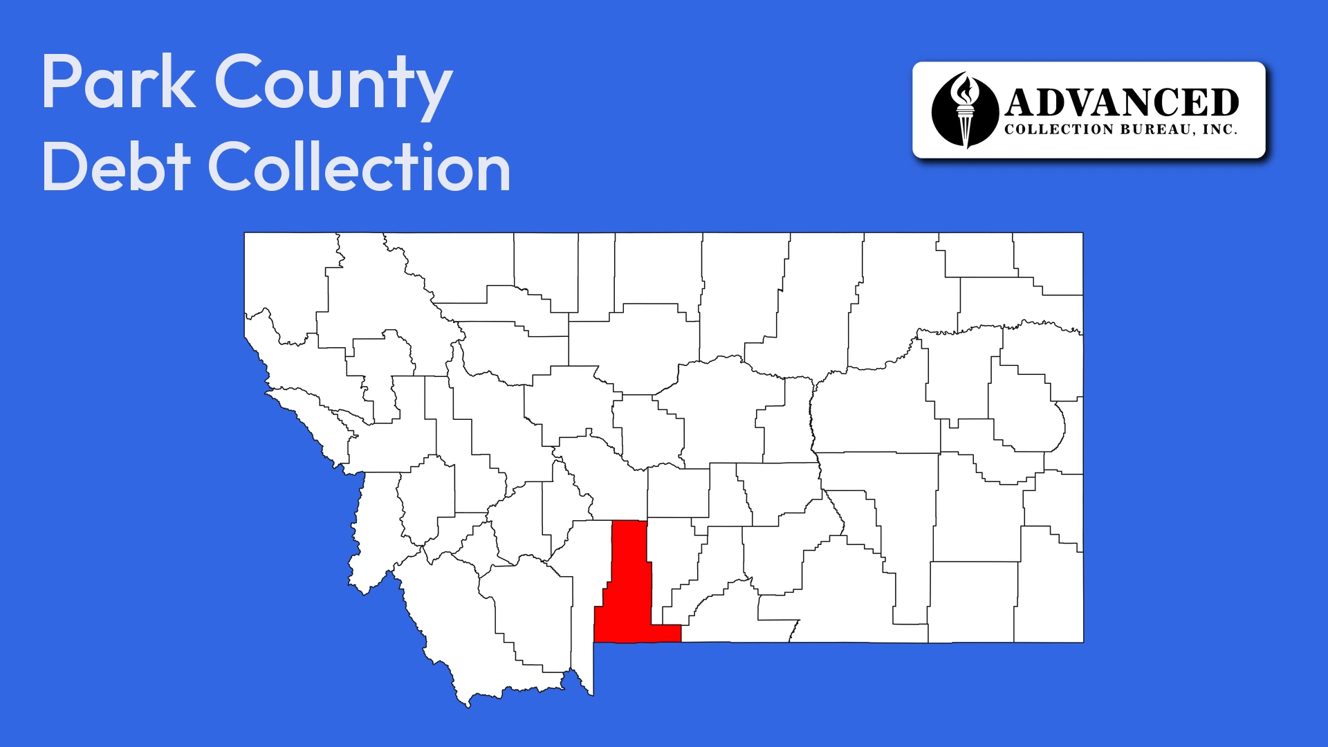 Map of Montana highlighting Park County