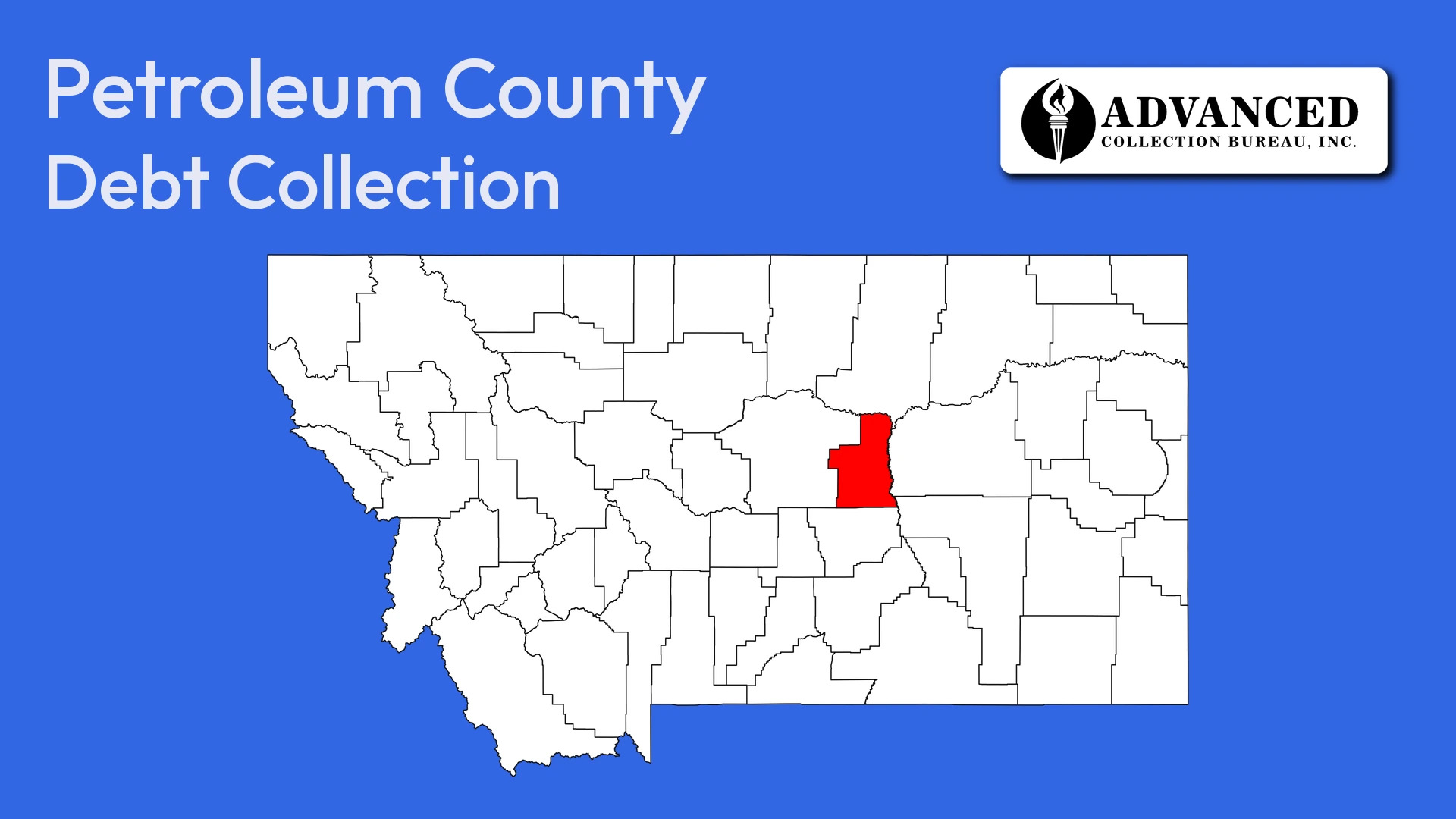 Map of Montana highlighting Petroleum County
