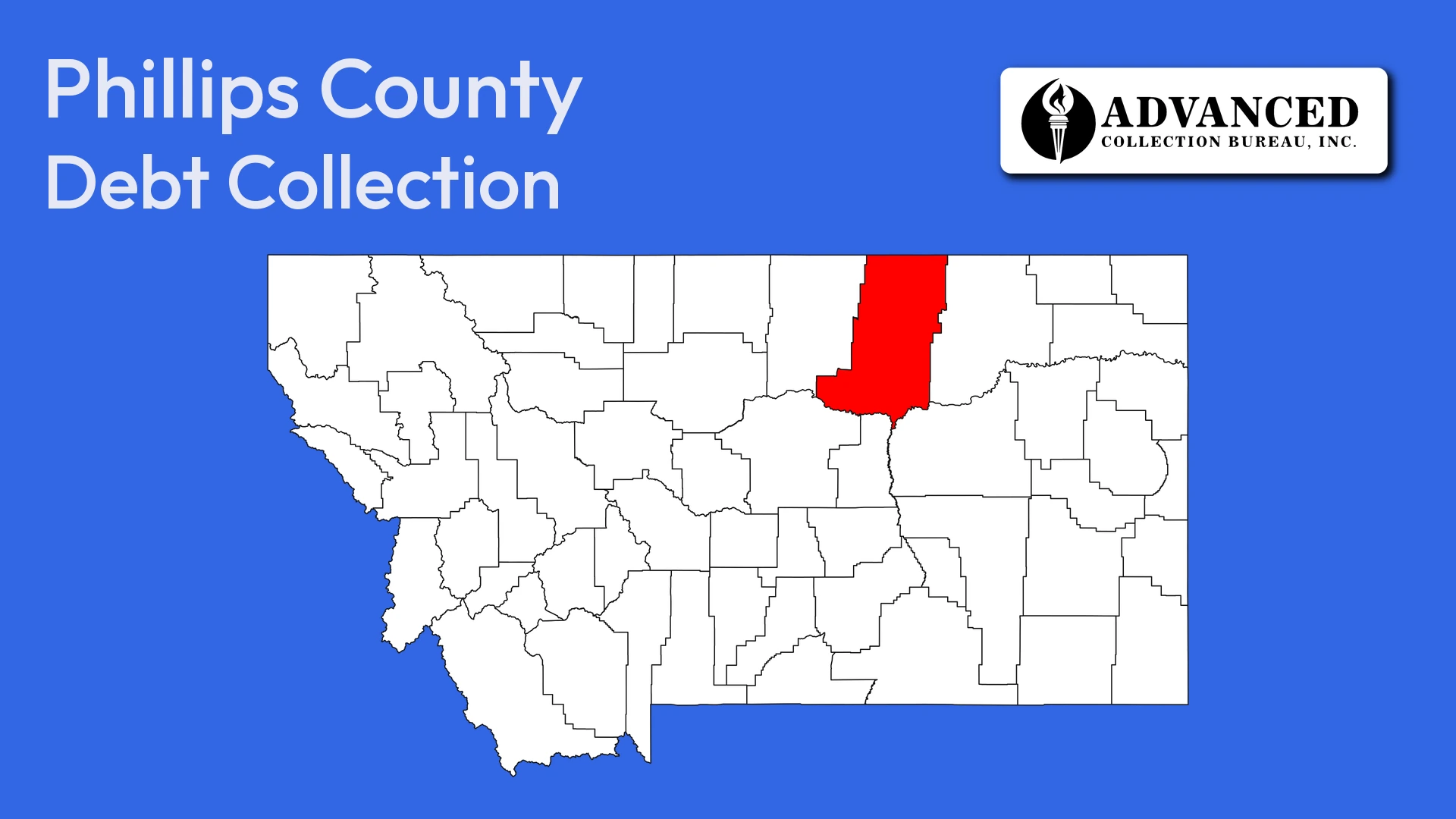 Map of Montana highlighting Phillips County