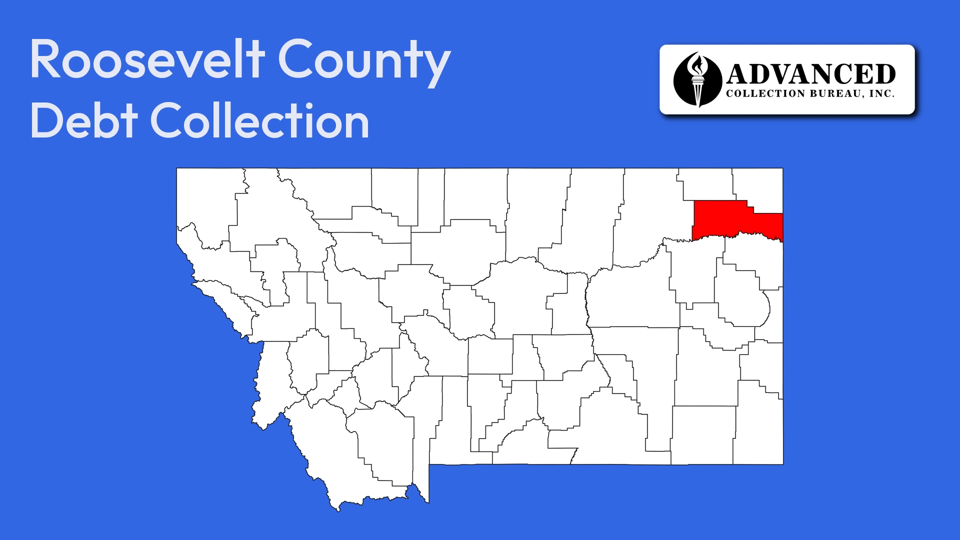 Map of Montana highlighting Roosevelt County