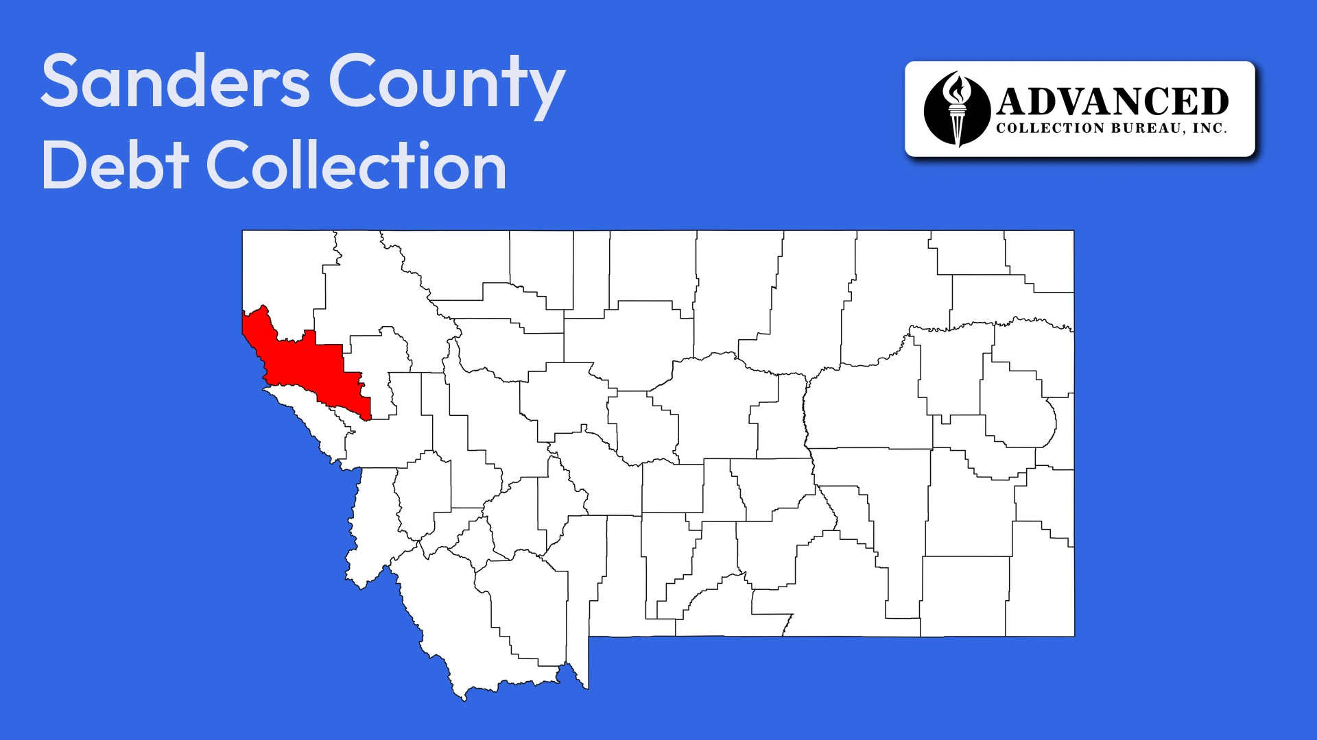 Map of Montana highlighting Sanders County