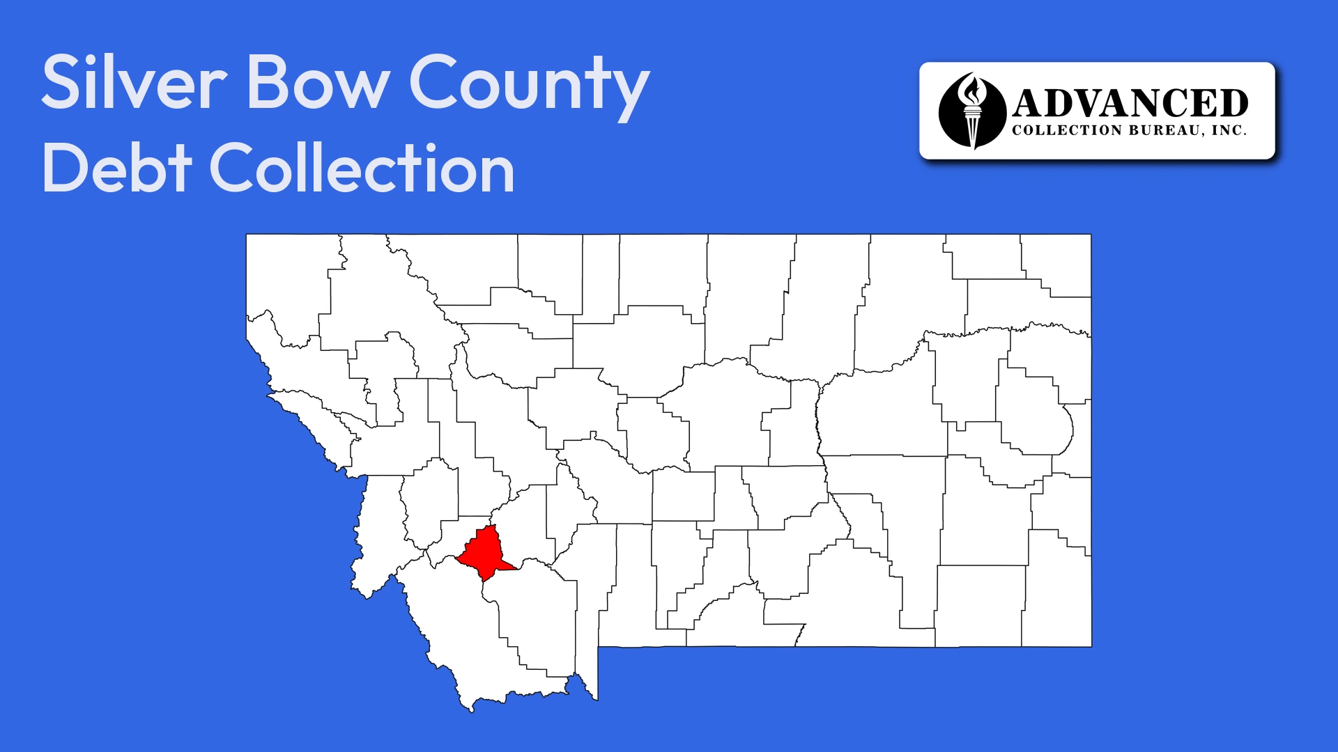 Map of Montana highlighting Silver Bow County