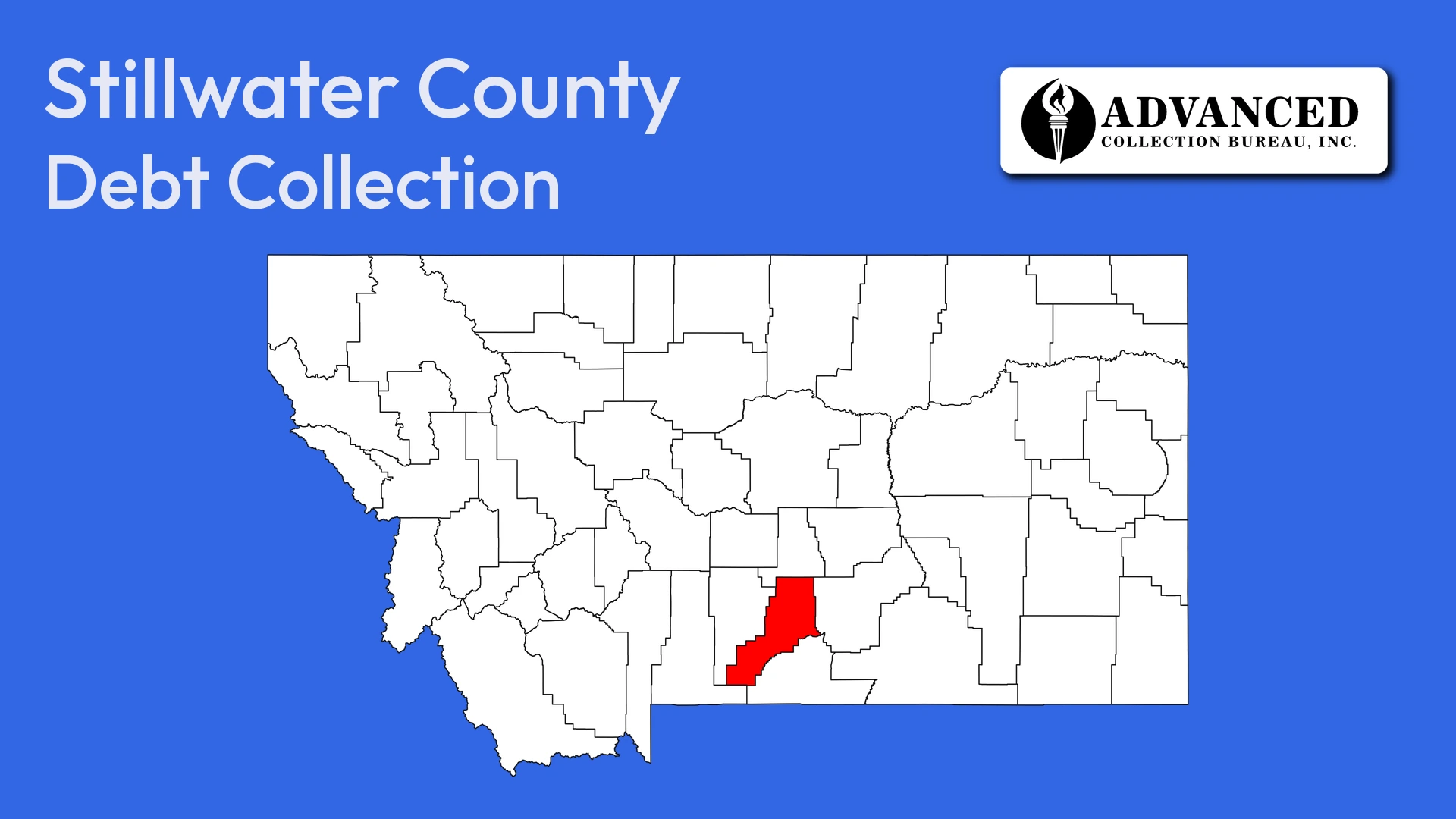 Map of Montana highlighting Stillwater County