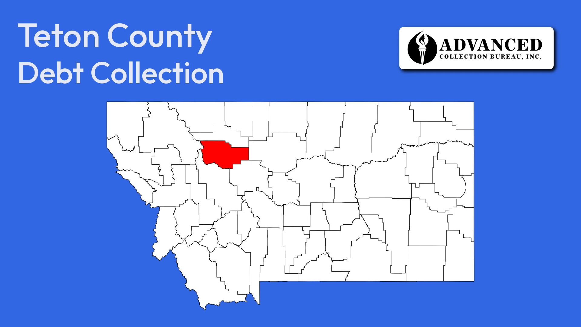 Map of Montana highlighting Teton County