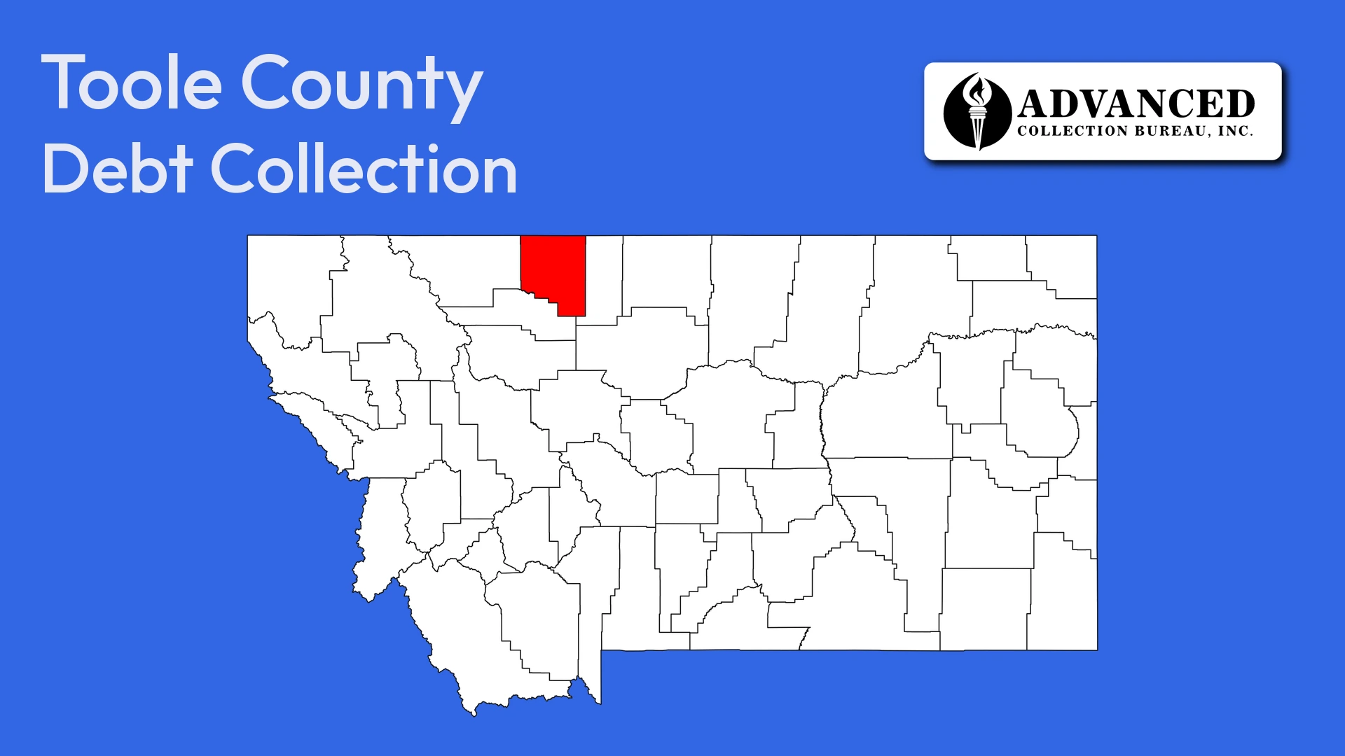 Map of Montana highlighting Toole County