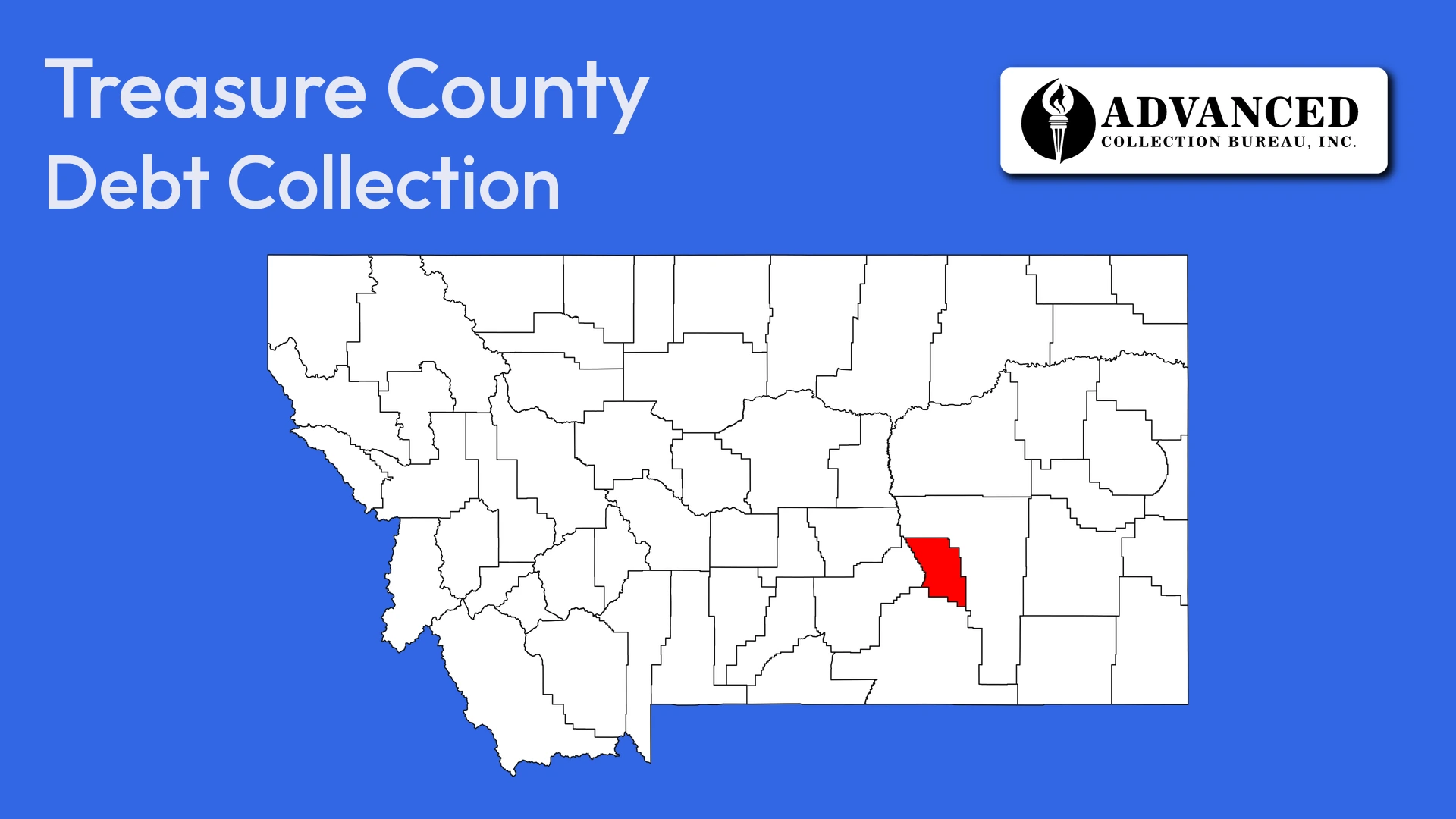 Map of Montana highlighting Treasure County