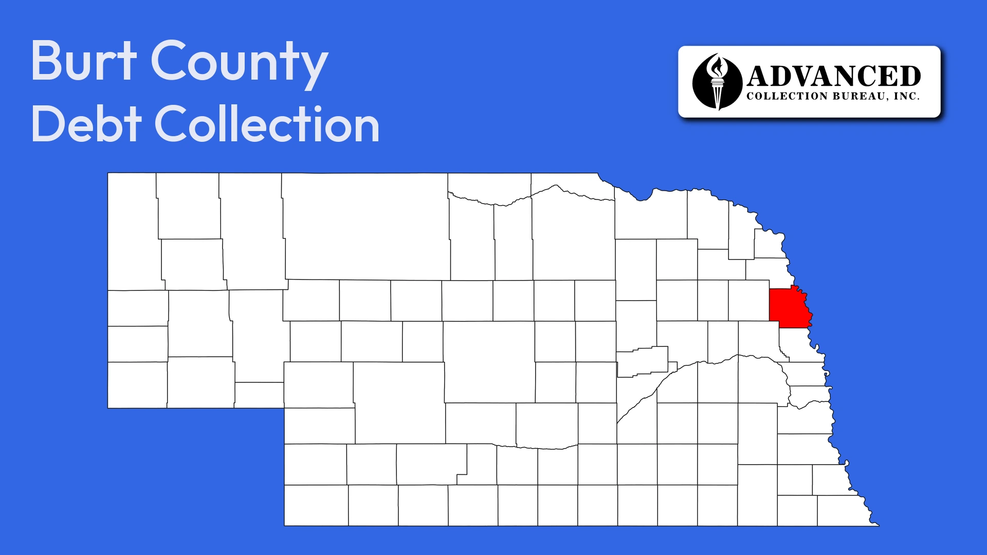 Map of Nebraska highlighting Burt County