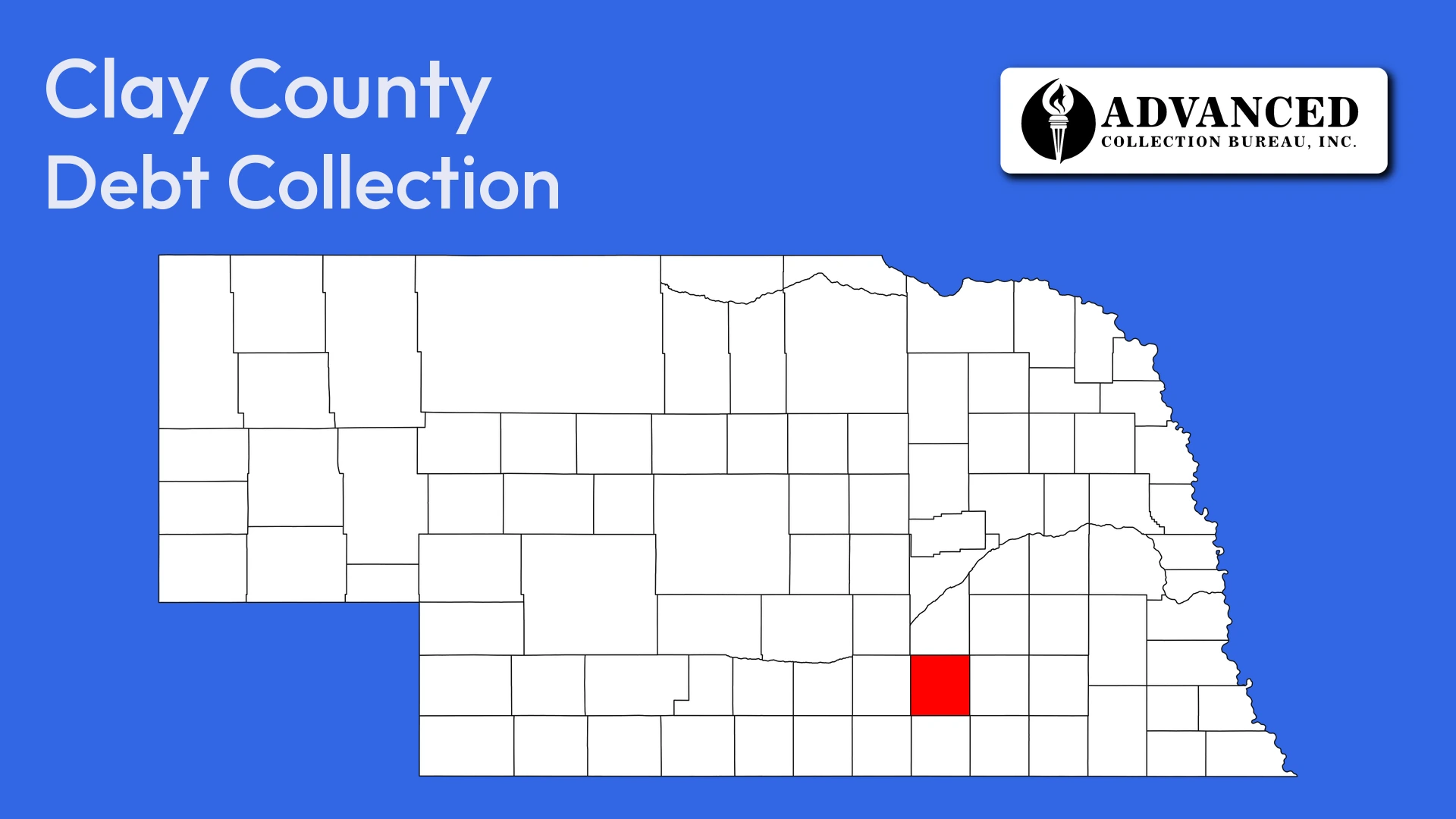 Map of Nebraska highlighting Clay County