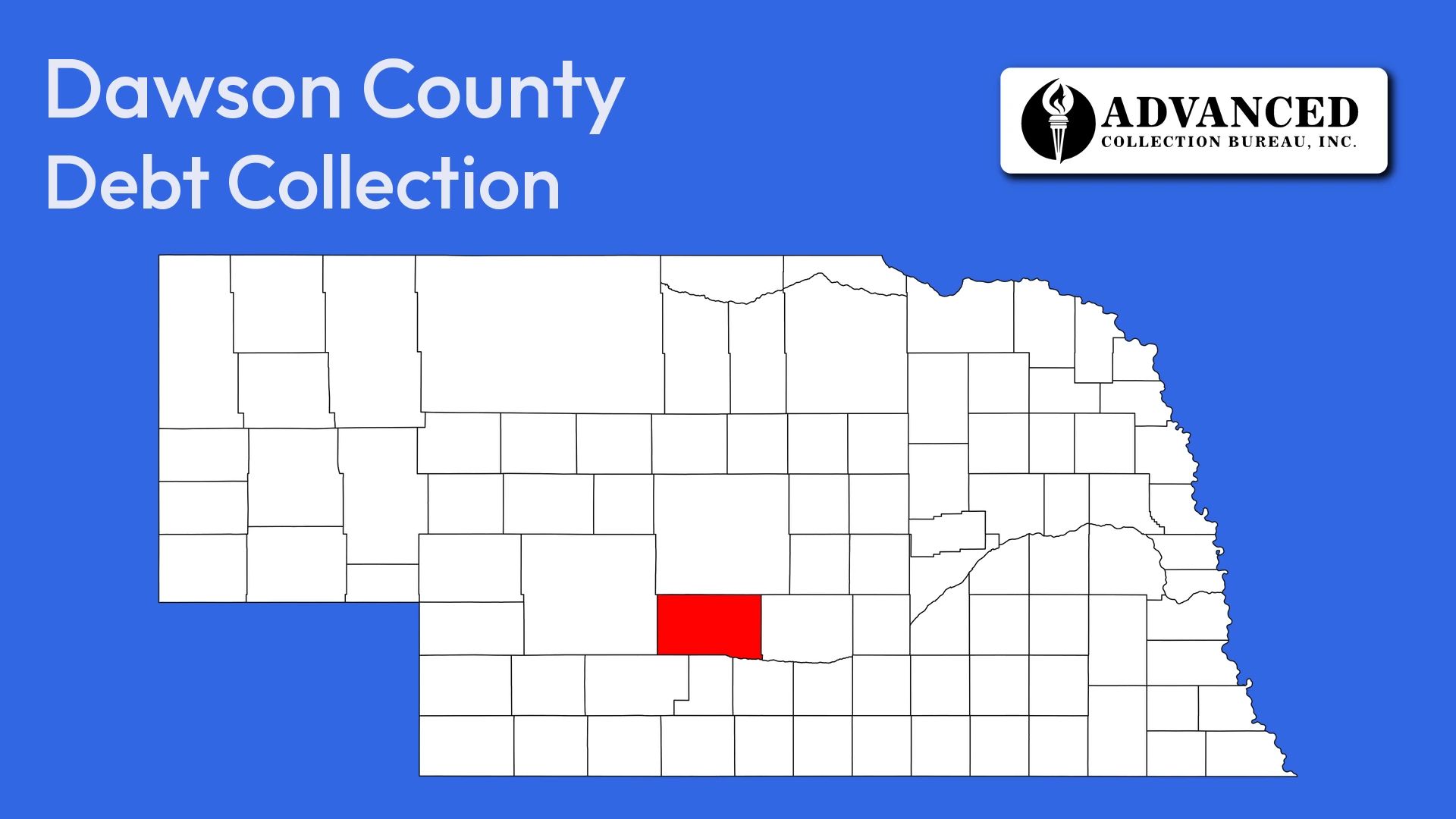 Map of Nebraska highlighting Dawson County