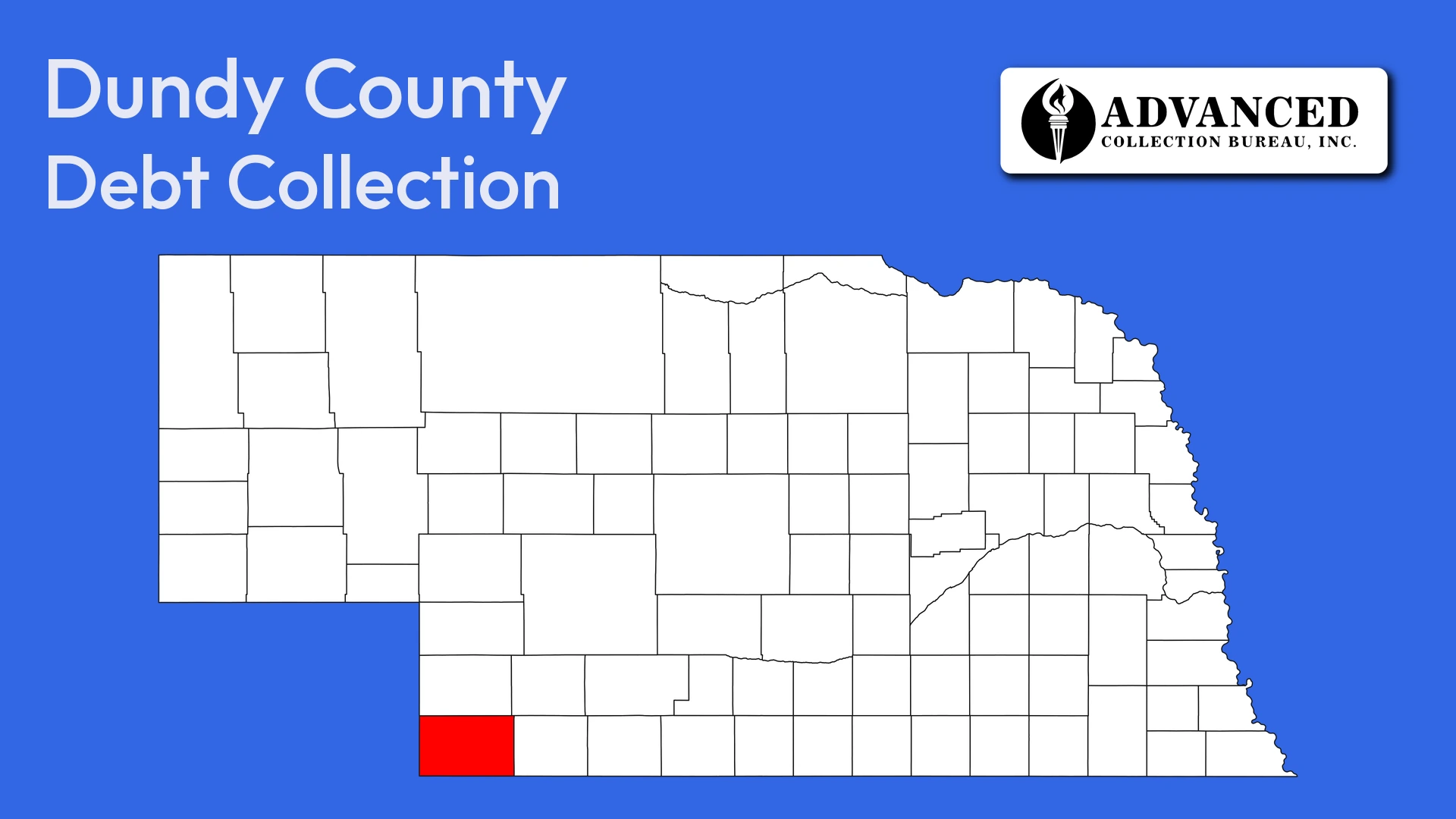 Map of Nebraska highlighting Dundy County