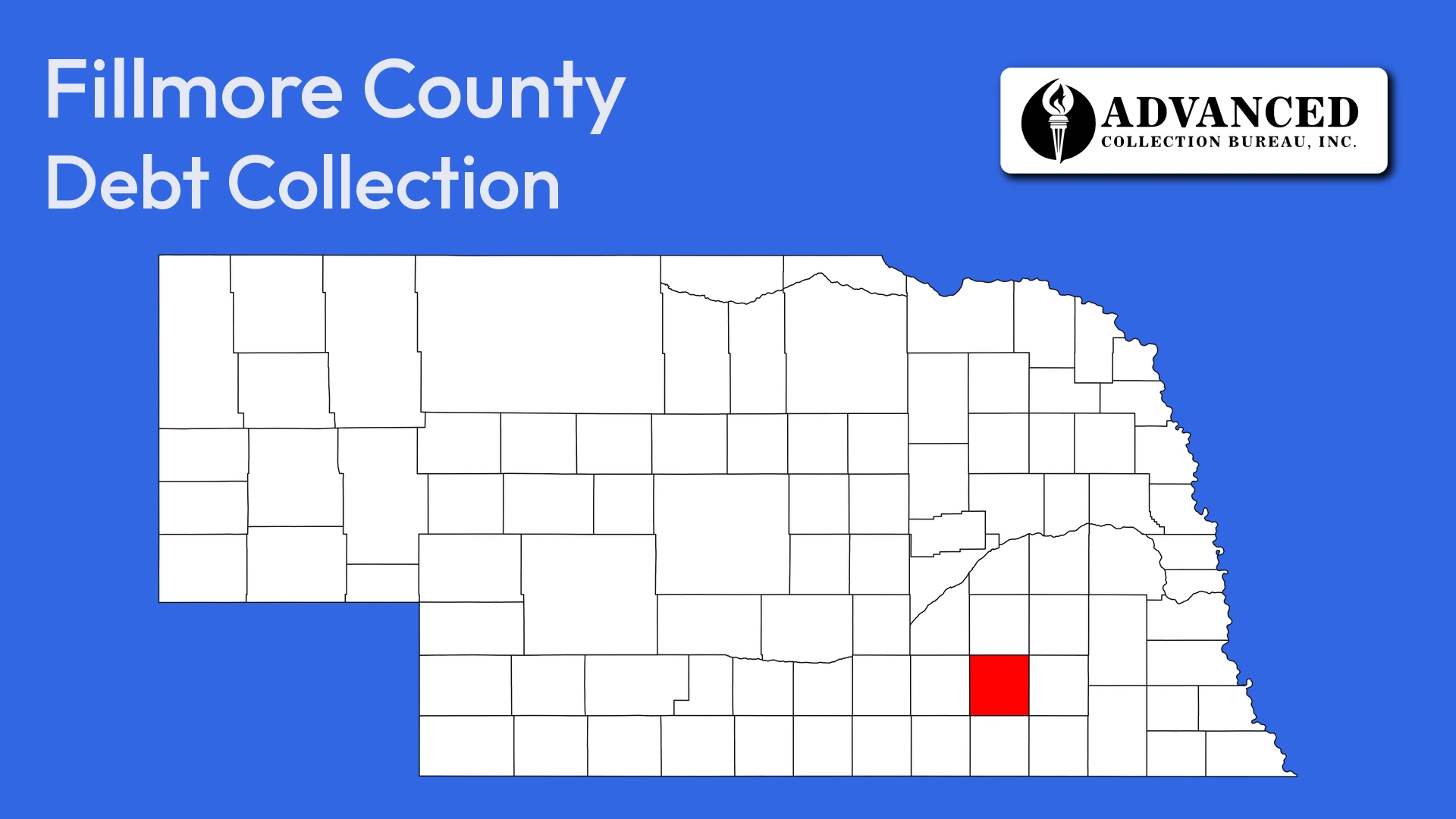 Map of Nebraska highlighting Fillmore County