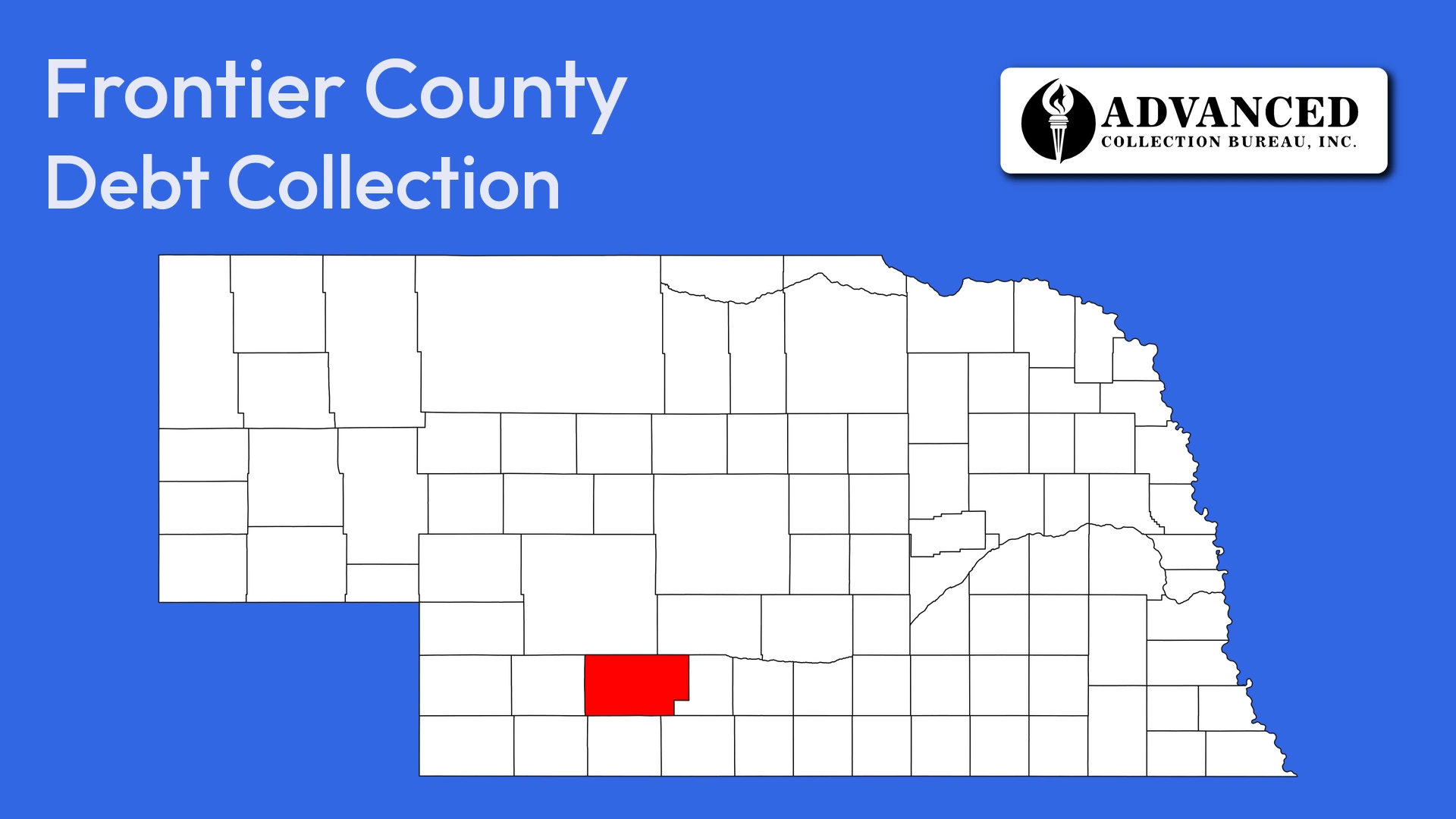 Map of Nebraska highlighting Frontier County