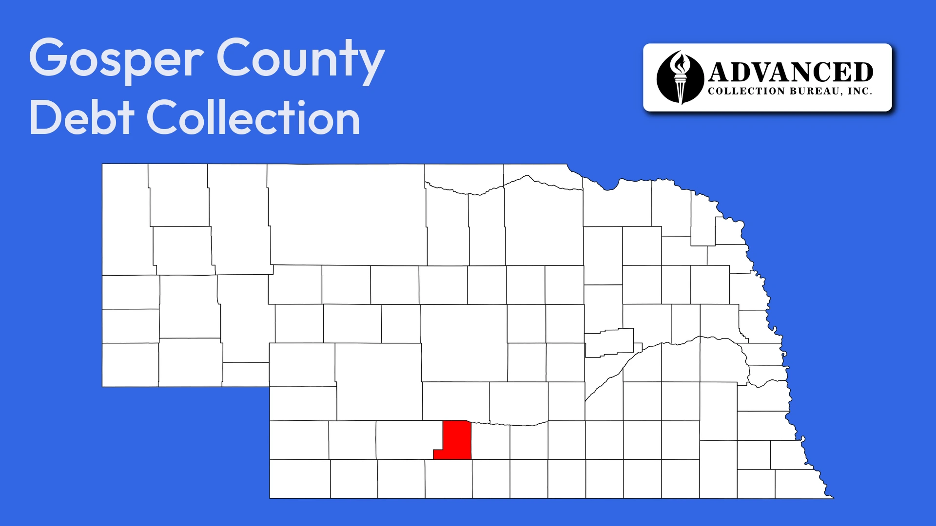 Map of Nebraska highlighting Gosper County