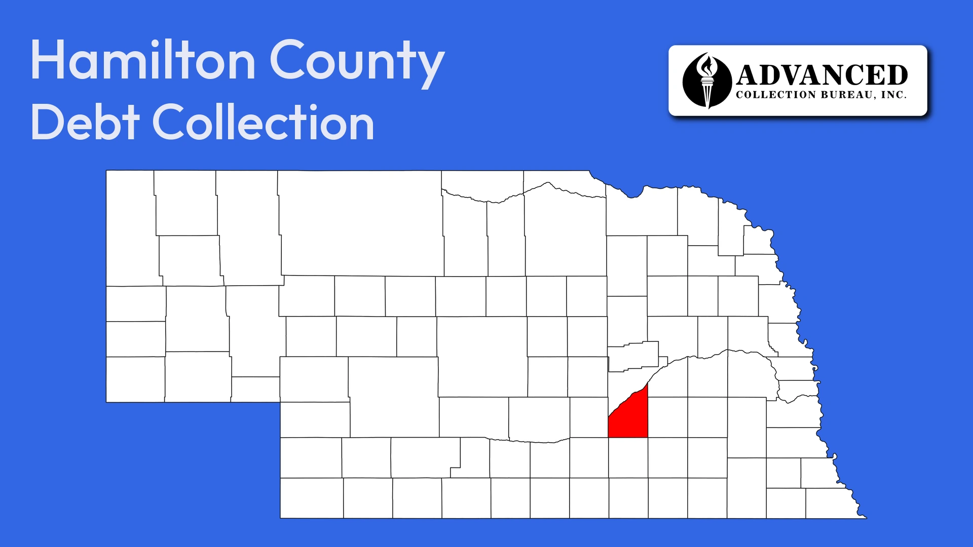 Map of Nebraska highlighting Hamilton County