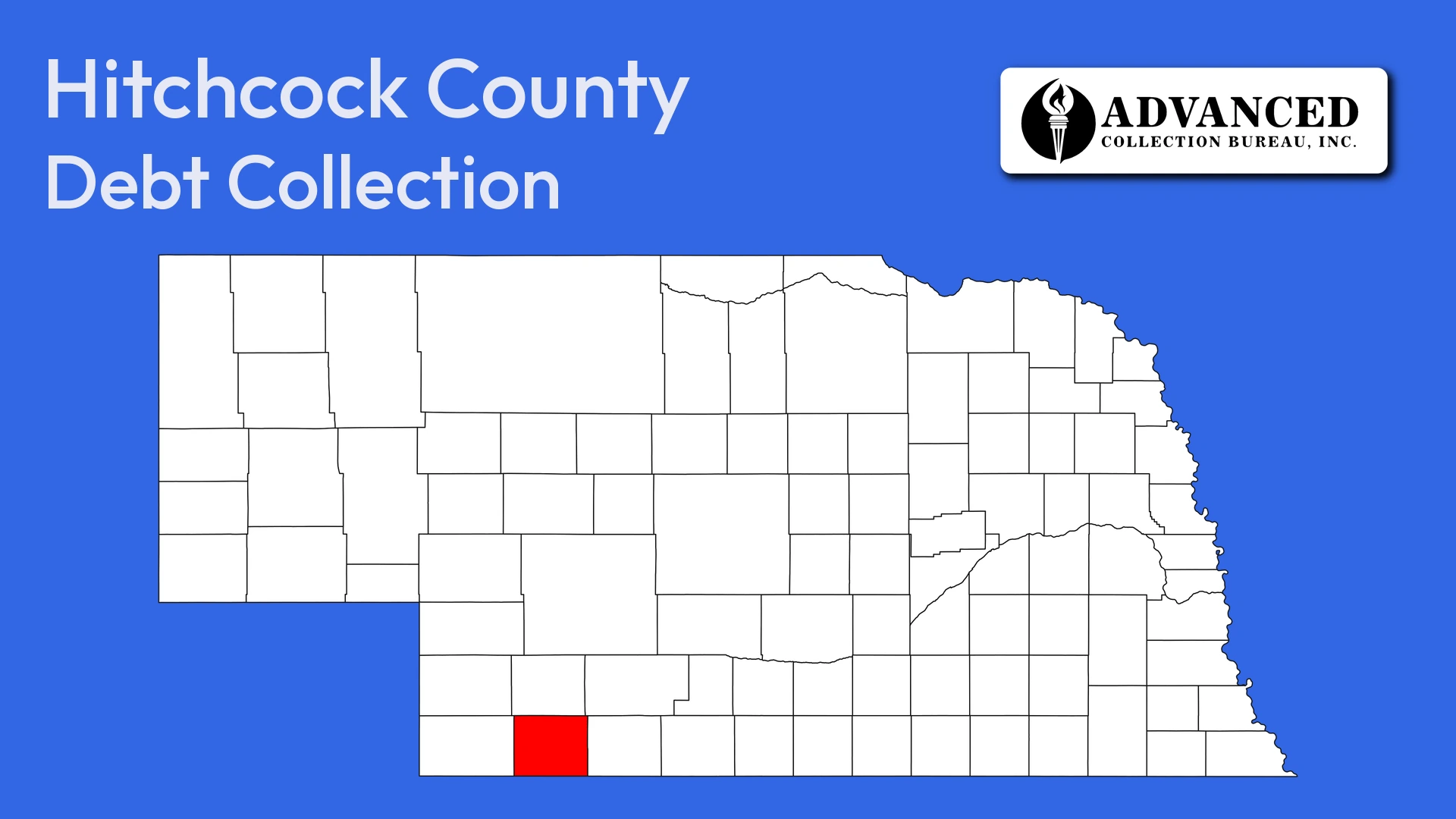 Map of Nebraska highlighting Hitchcock County