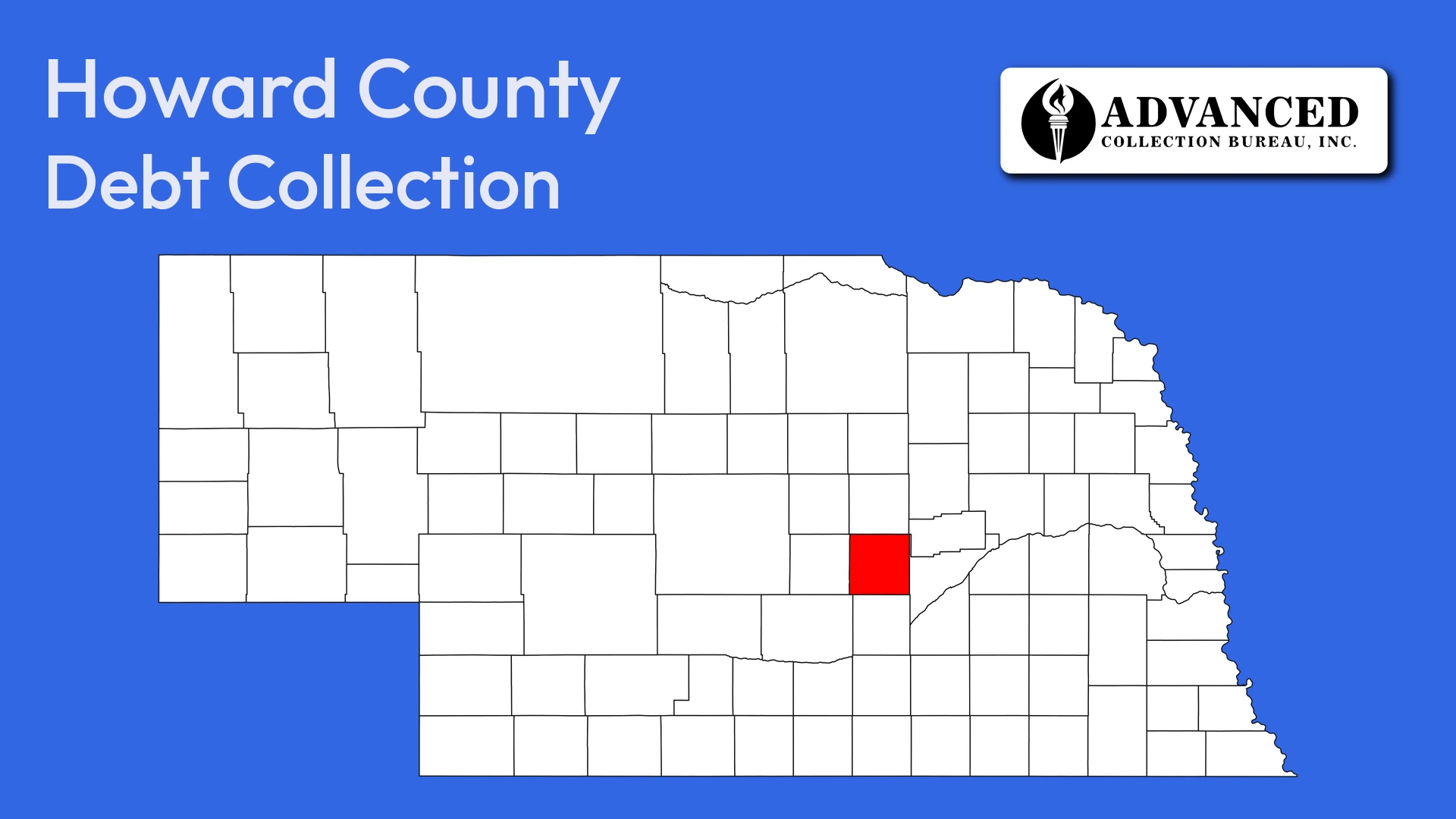 Map of Nebraska highlighting Howard County