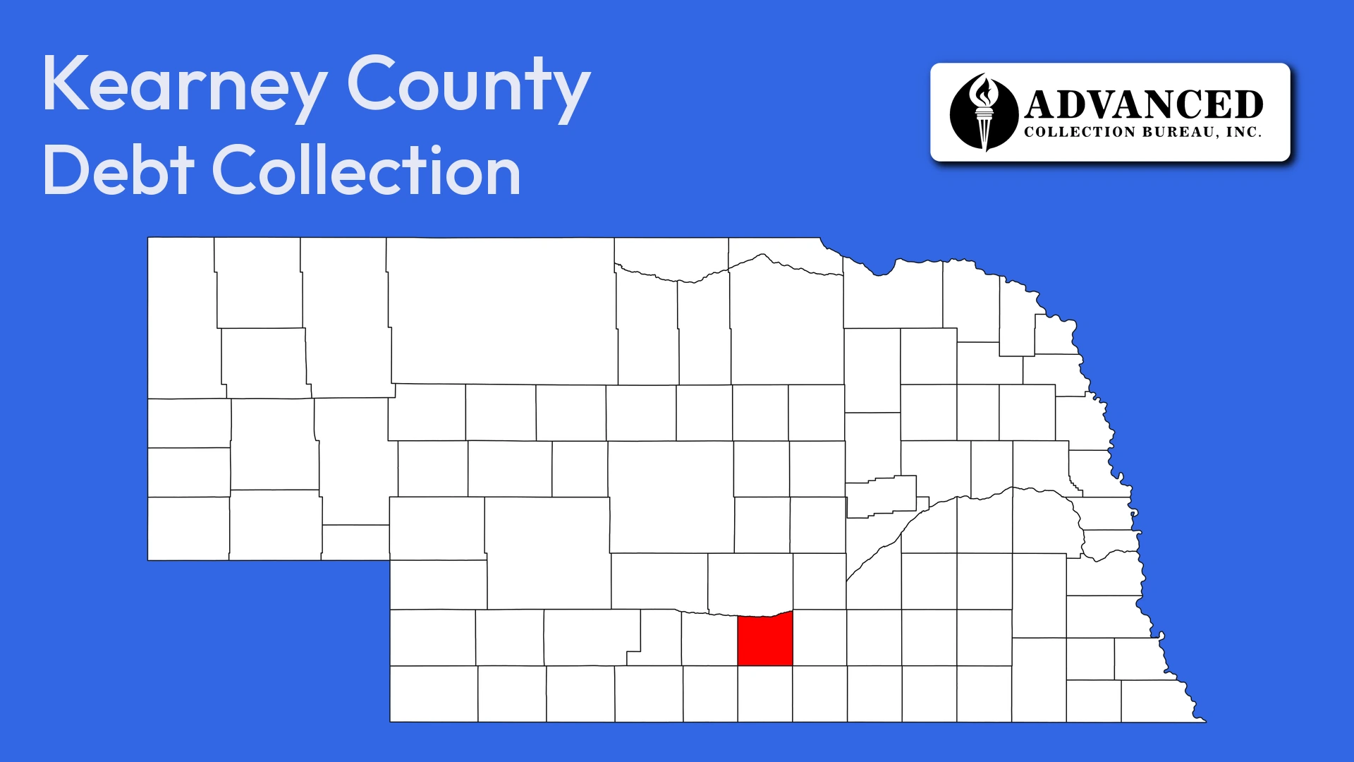 Map of Nebraska highlighting Kearney County