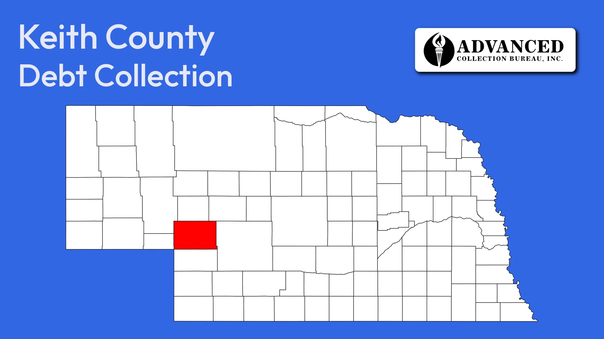 Map of Nebraska highlighting Keith County