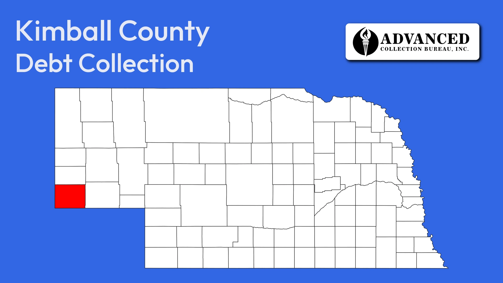 Map of Nebraska highlighting Kimball County