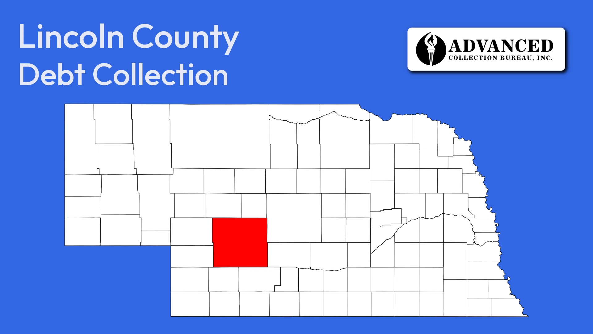 Map of Nebraska highlighting Lincoln County