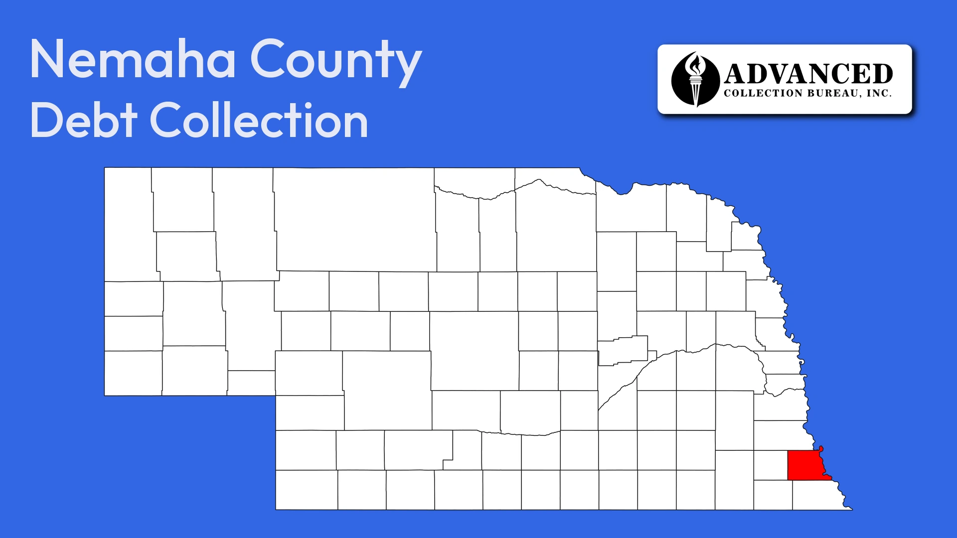 Map of Nebraska highlighting Nemaha County