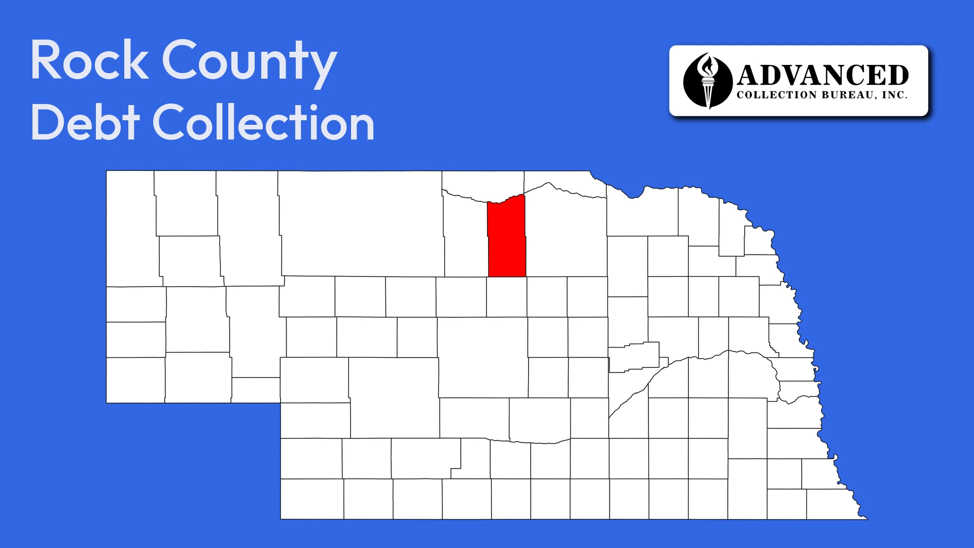 Map of Nebraska highlighting Rock County