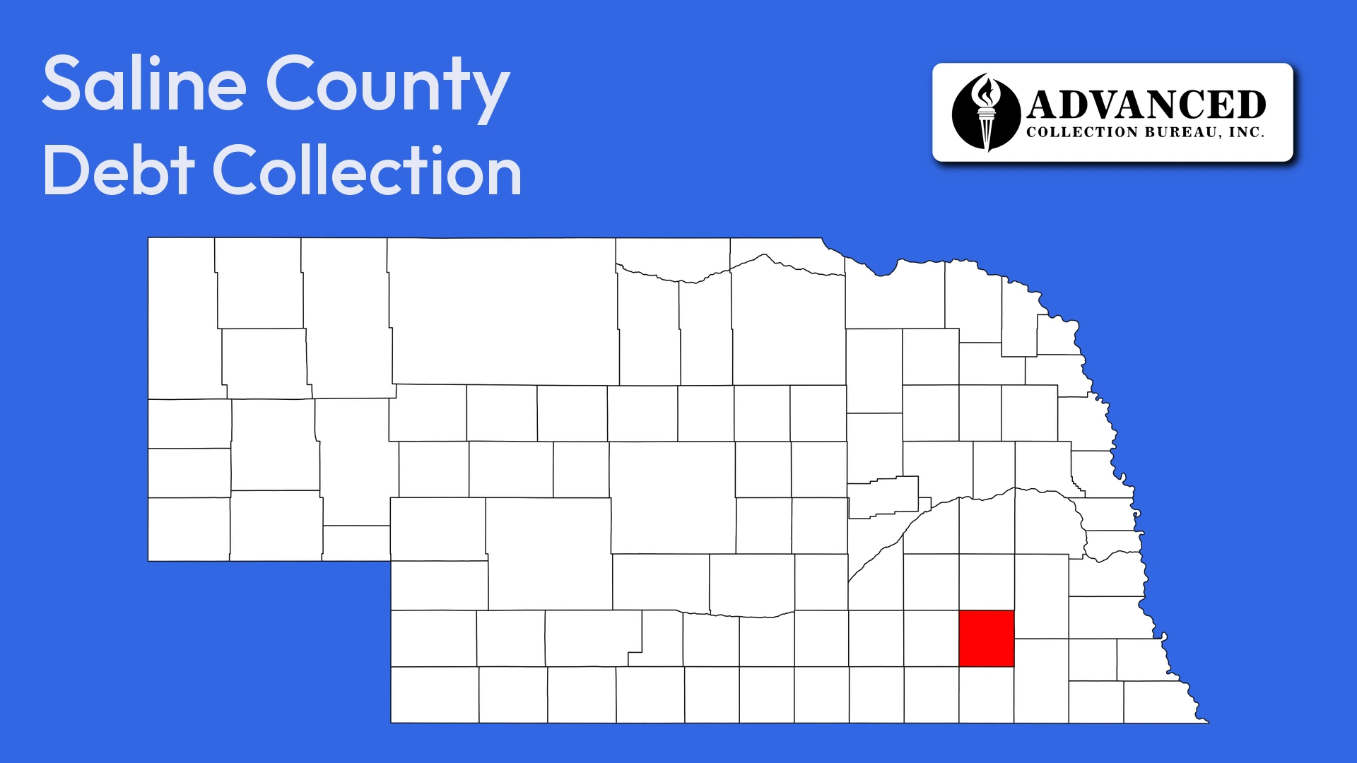 Map of Nebraska highlighting Saline County