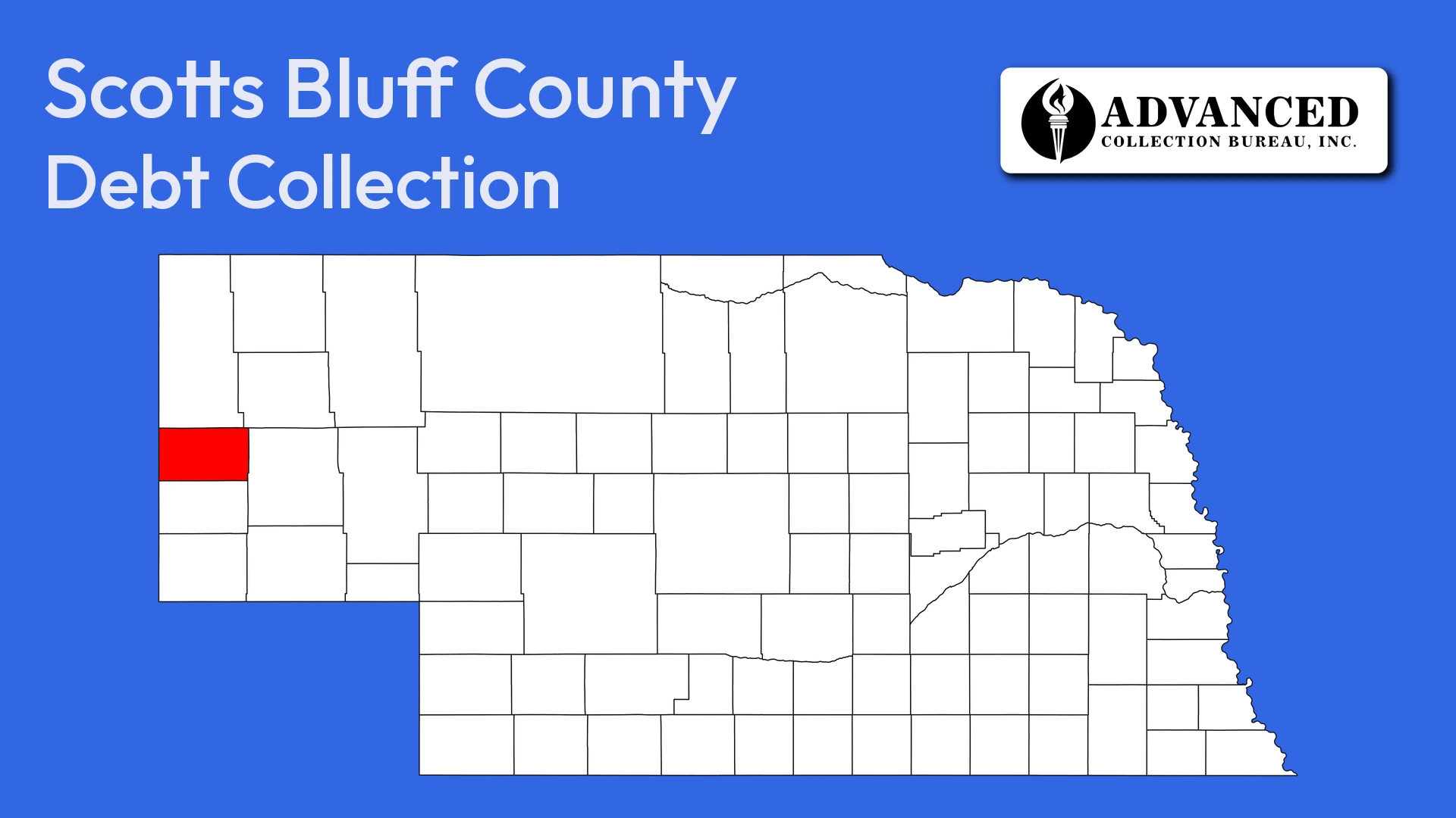 Map of Nebraska highlighting Scotts Bluff County