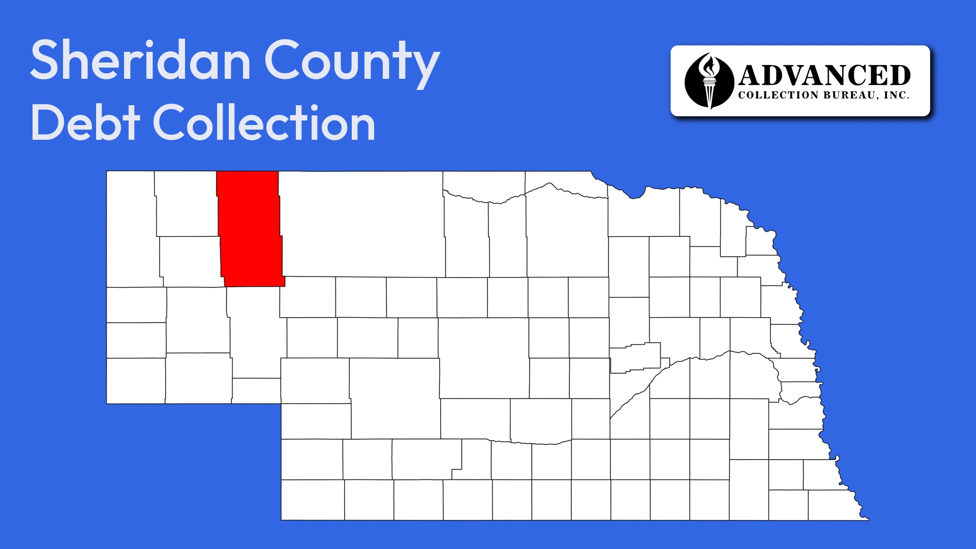 Map of Nebraska highlighting Sheridan County