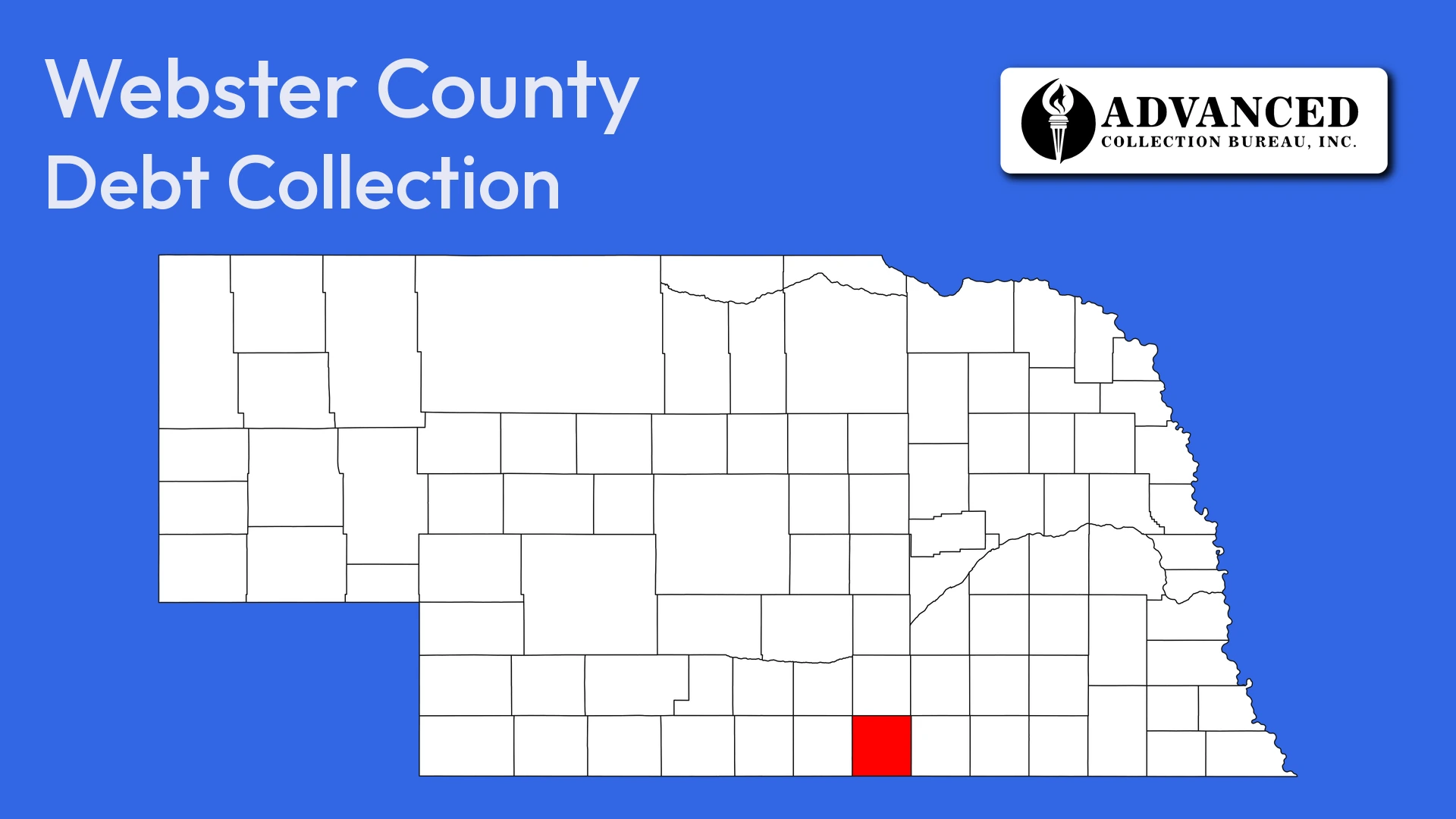 Map of Nebraska highlighting Webster County