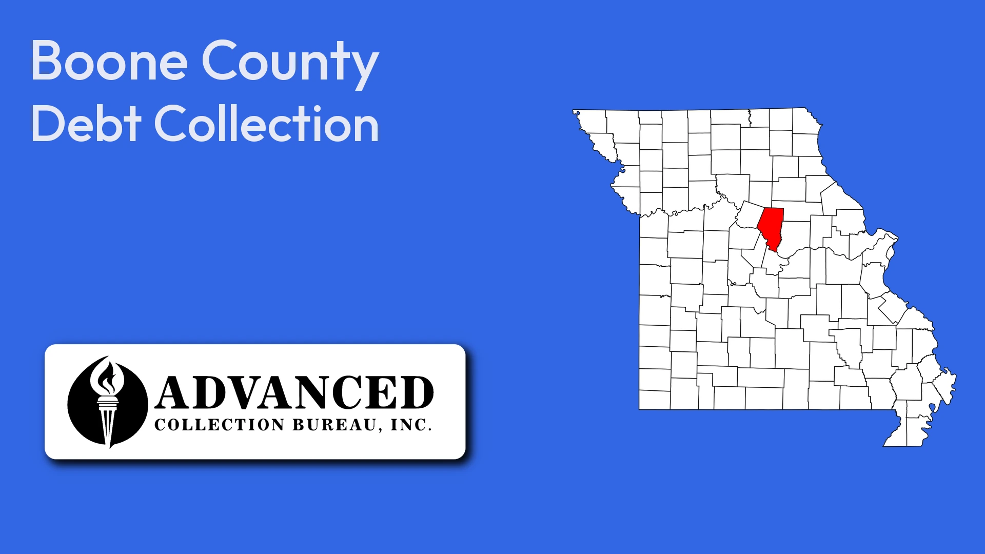 Map of Missouri highlighting Boone County