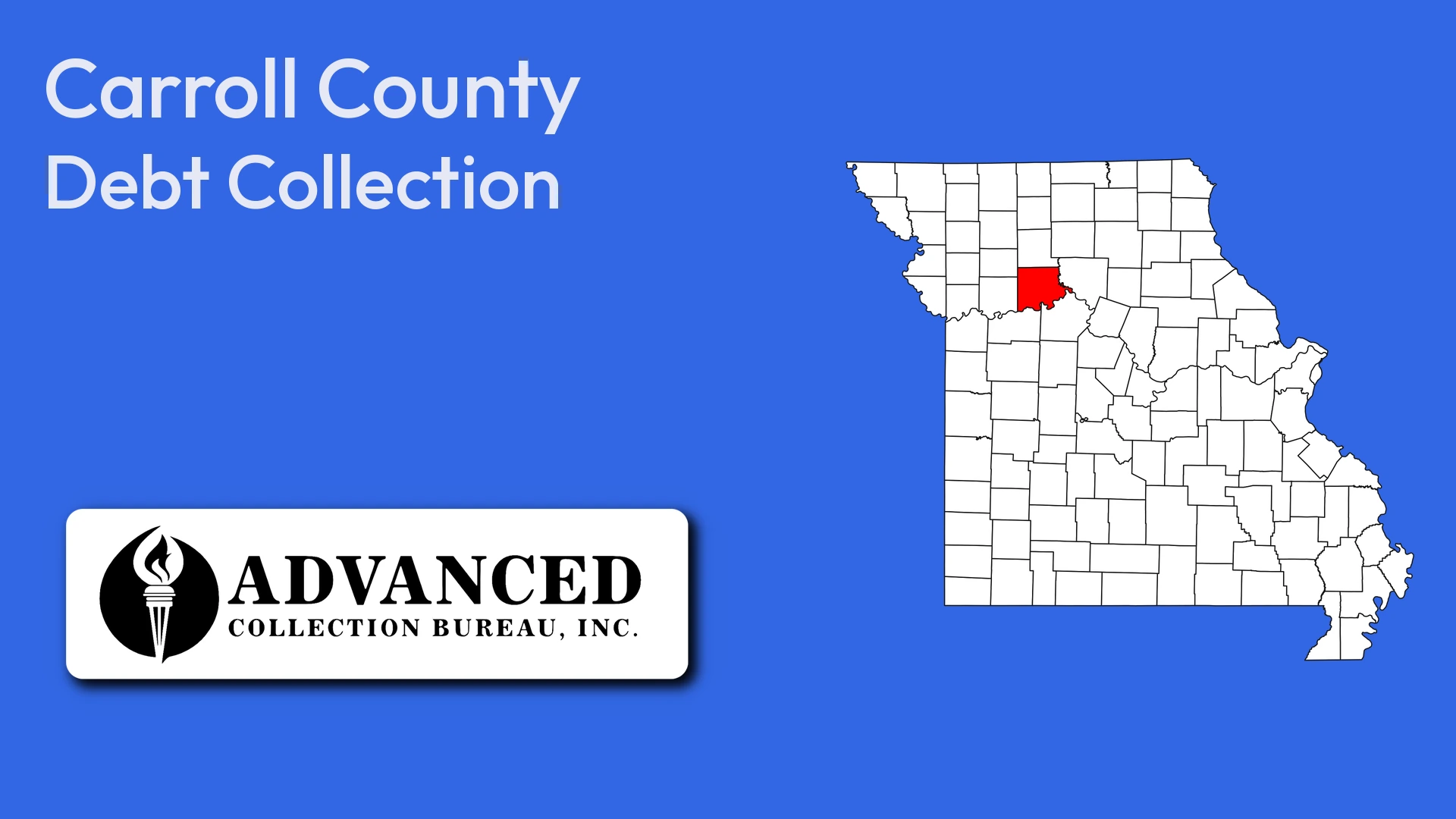 Map of Missouri highlighting Carroll County